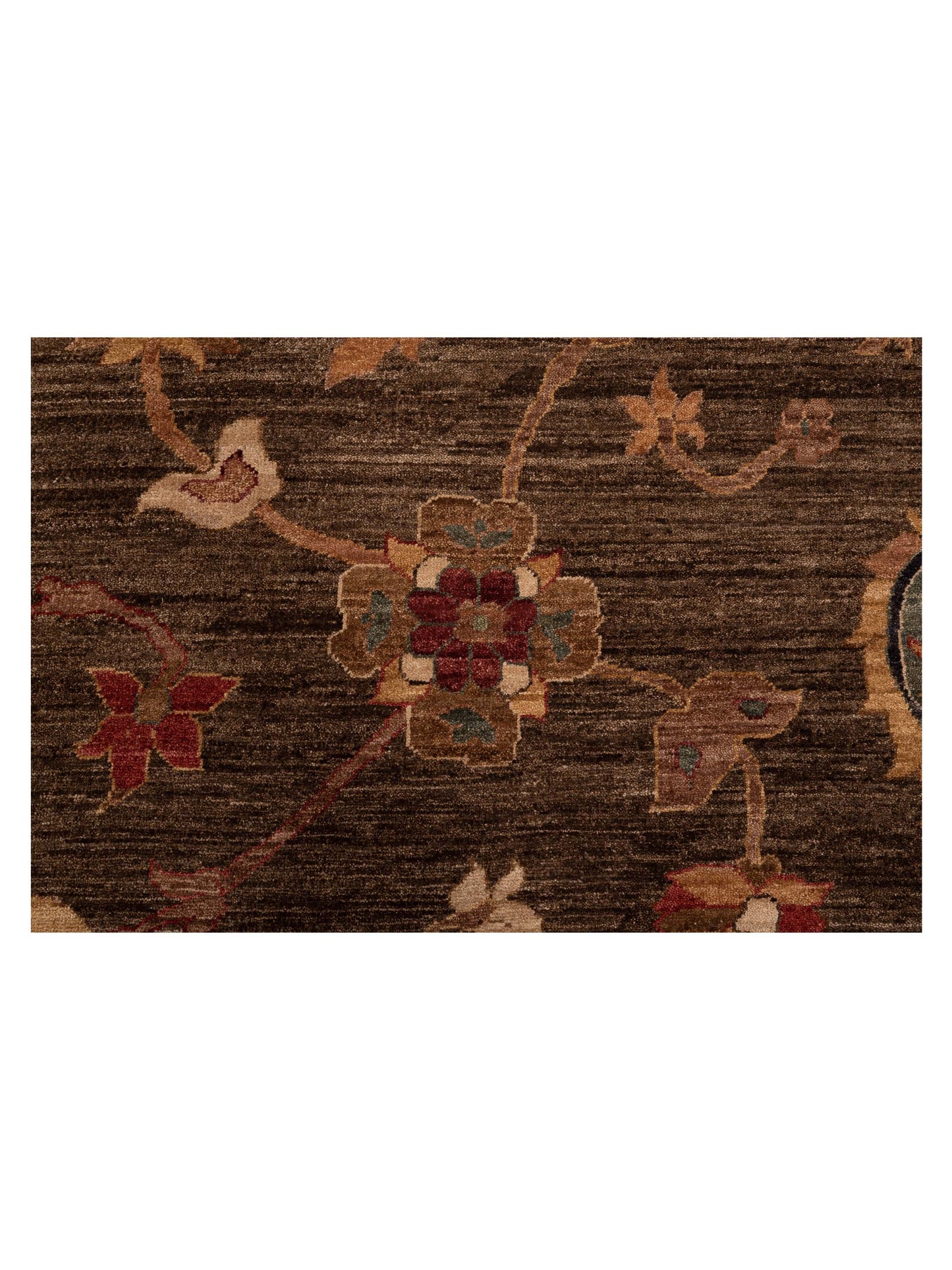 Elvan Nurgul Dark Brown Gold 12x18.4 Hand Knotted Rug