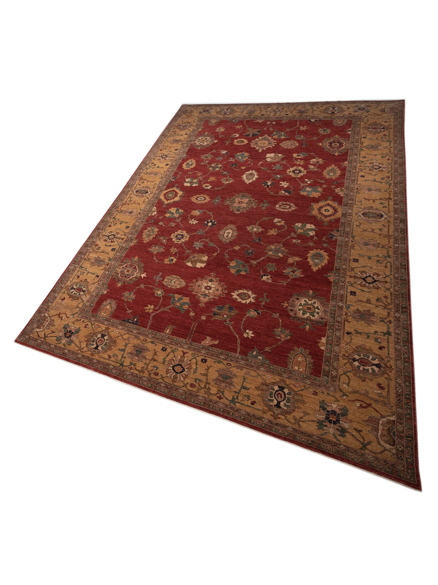 Elvan Nurgul Red Gold 12x18.2 Hand Knotted Rug