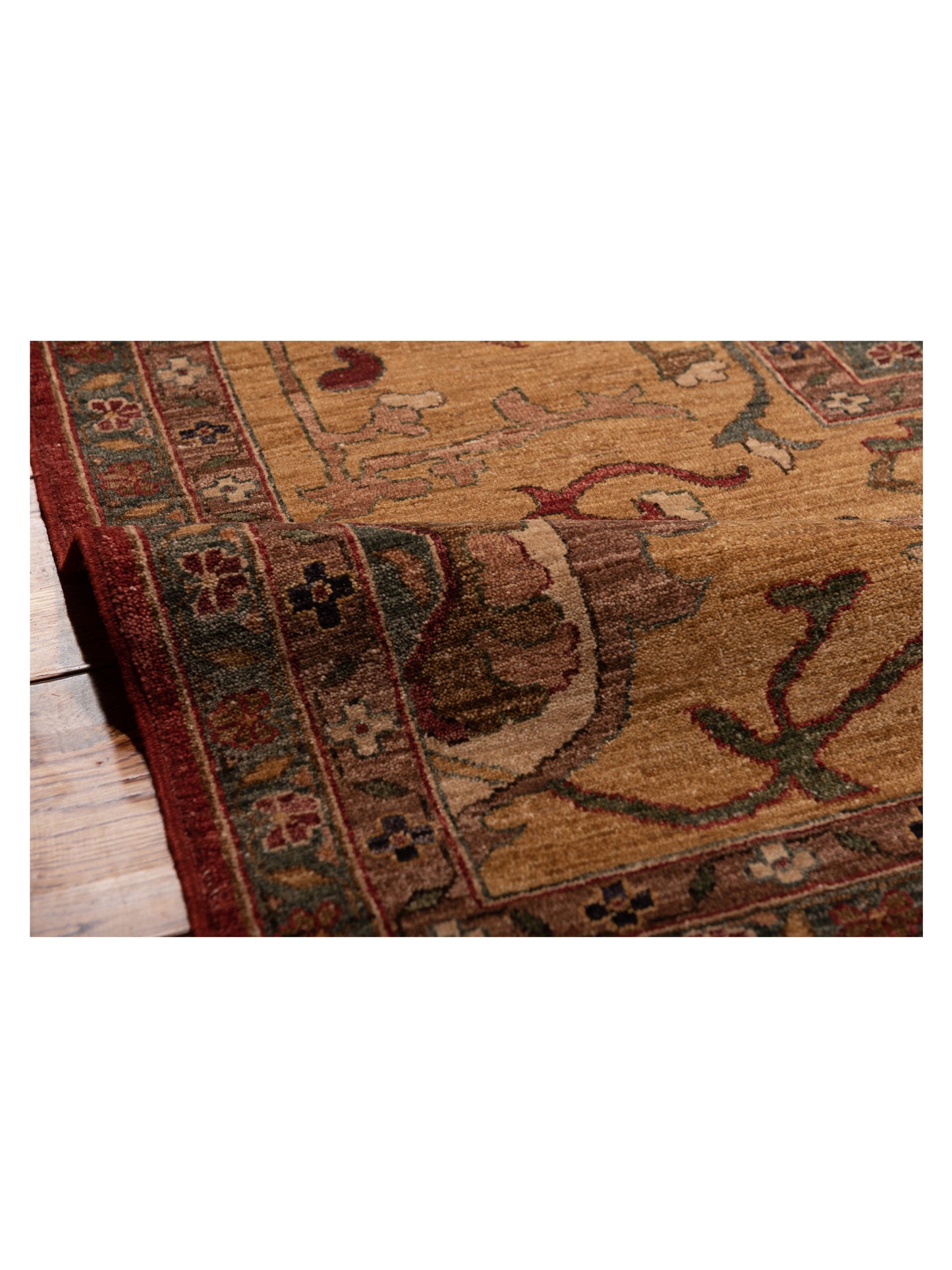 Elvan Nurgul Red Gold 12x18.2 Hand Knotted Rug