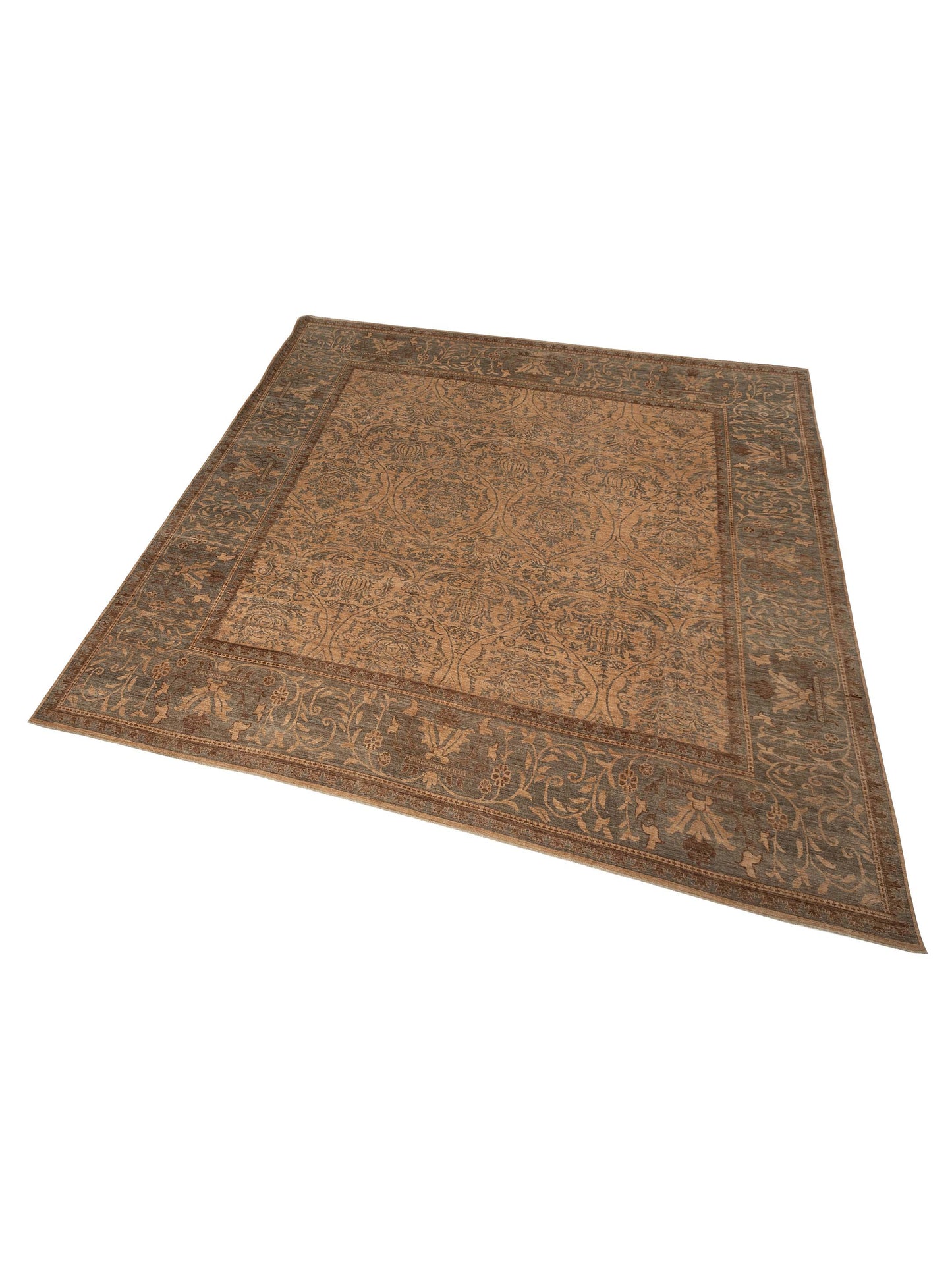 Elvan Zerrin Beige 16.7x16.7 Hand Knotted Rug