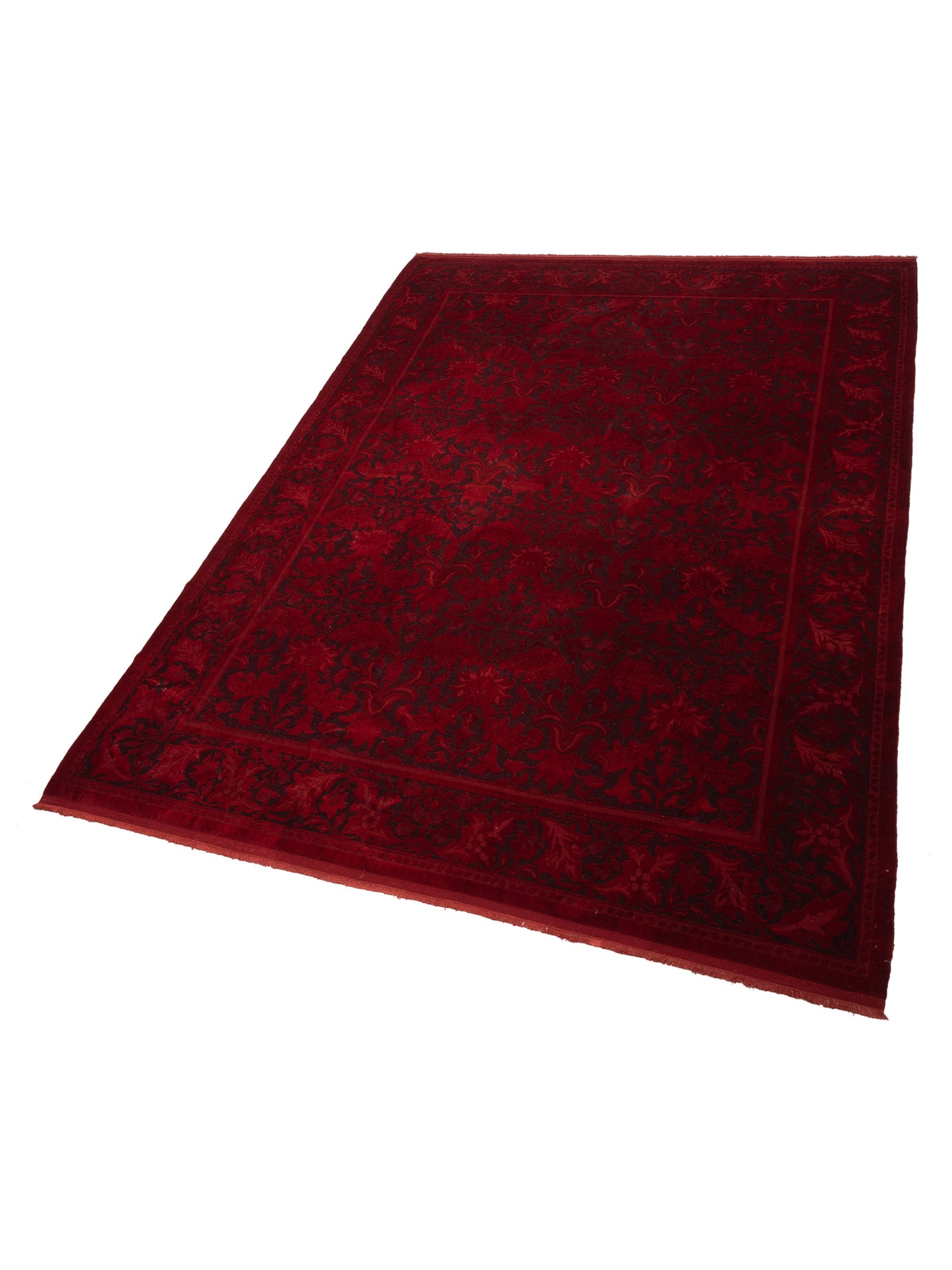 Vintage 106707 Charcoal Red 10x14.4 Hand Knotted Rug