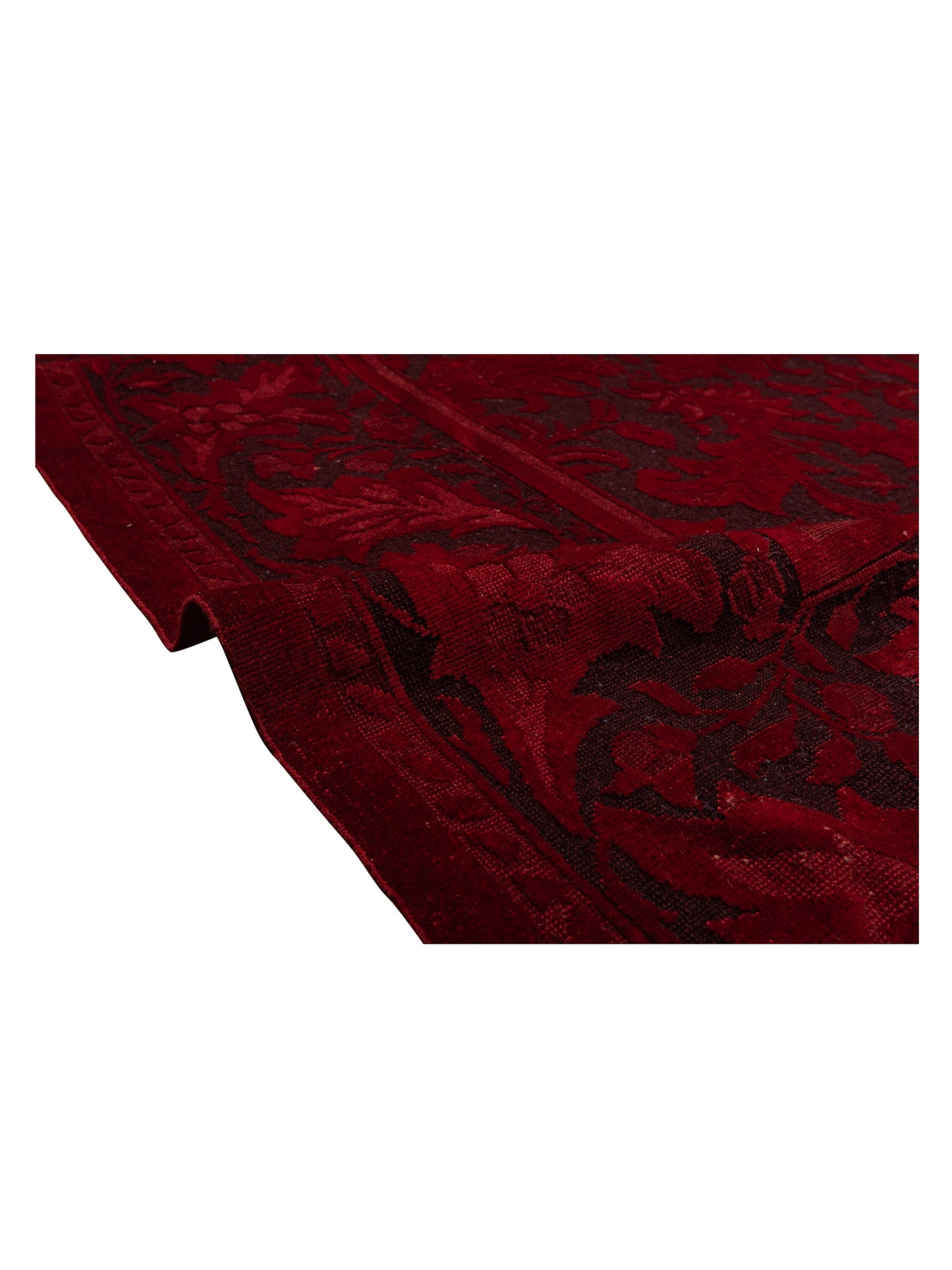 Vintage 106707 Charcoal Red 10x14.4 Hand Knotted Rug