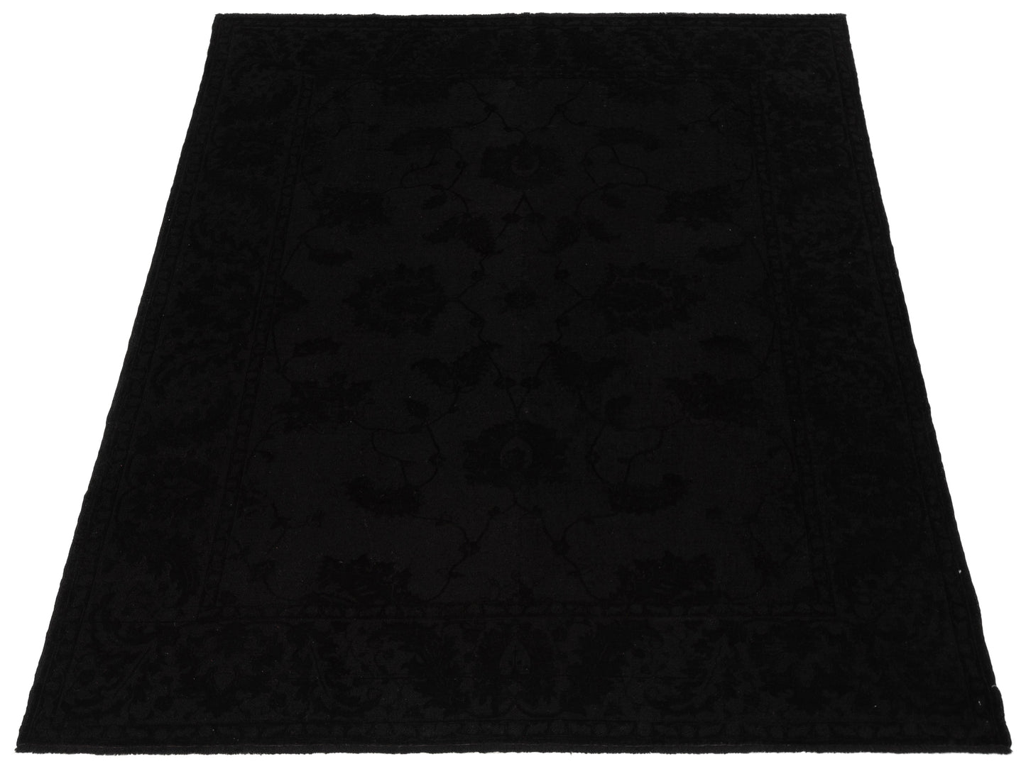 Vintage 106719 Black 8.4x9.8 Hand Knotted Rug