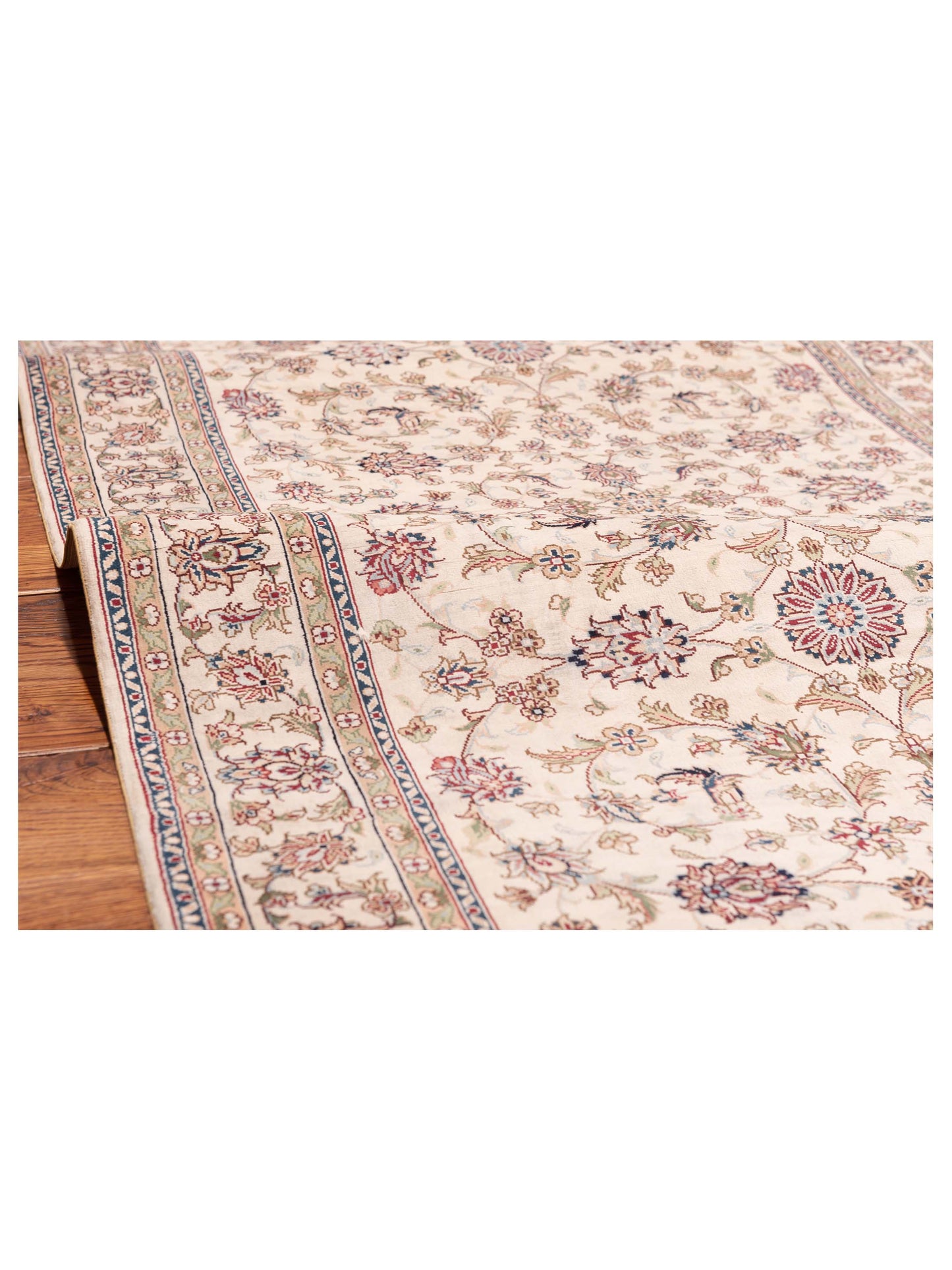 Pure Silk 107113 Ivory Ivory 2.7x8.1 Hand Knotted Rug