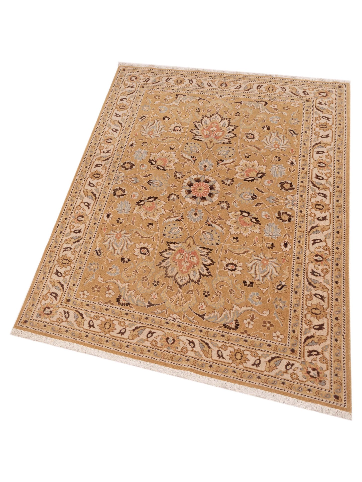 Bouquet 107408 Gold Ivory 4.8x6.5 Hand Knotted Rug