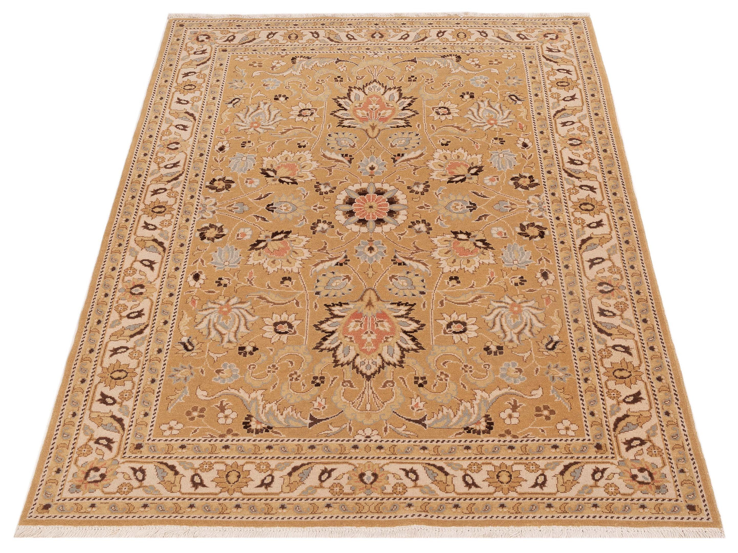 Bouquet 107408 Gold Ivory 4.8x6.5 Hand Knotted Rug