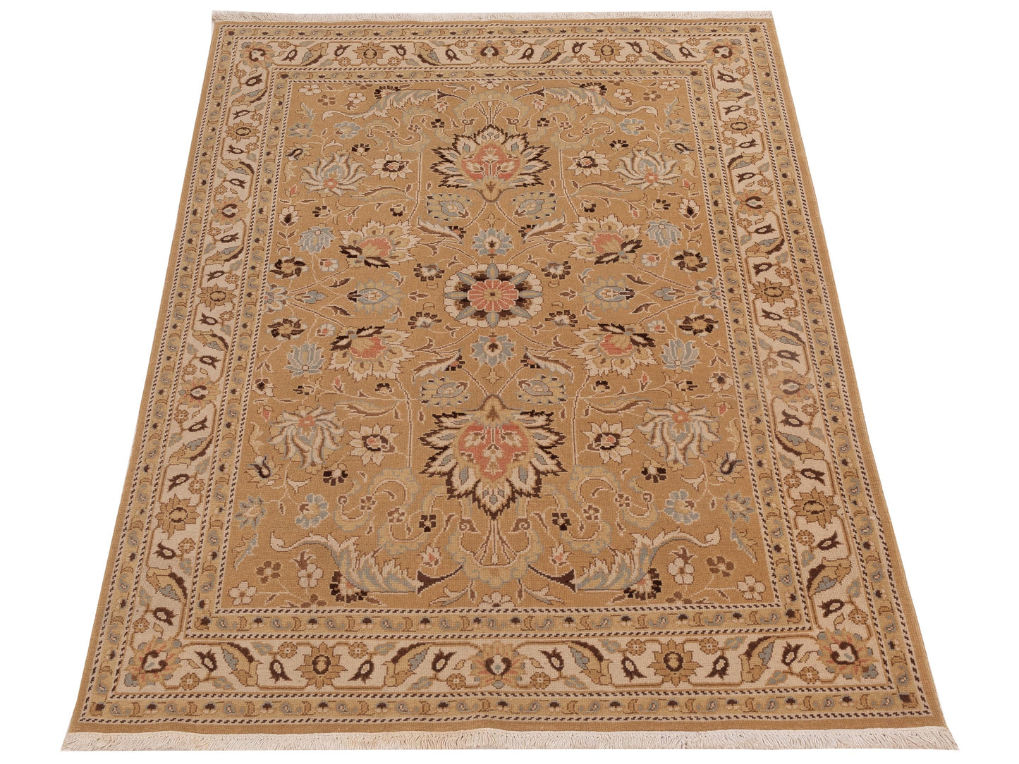 Bouquet 107410 Gold Ivory 4.7x6.4 Hand Knotted Rug