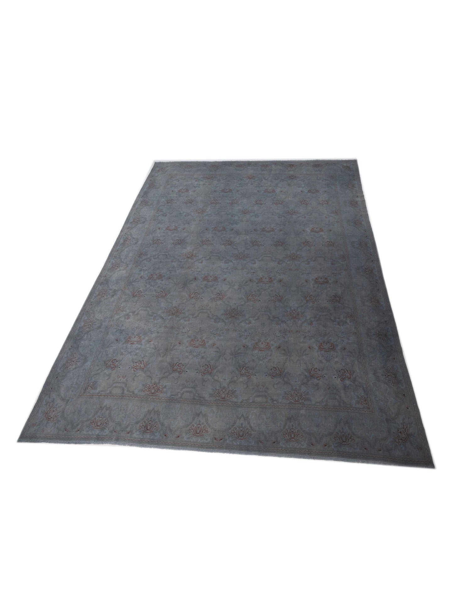 Vintage 107427 Gray 11.11x15.2 Hand Knotted Rug