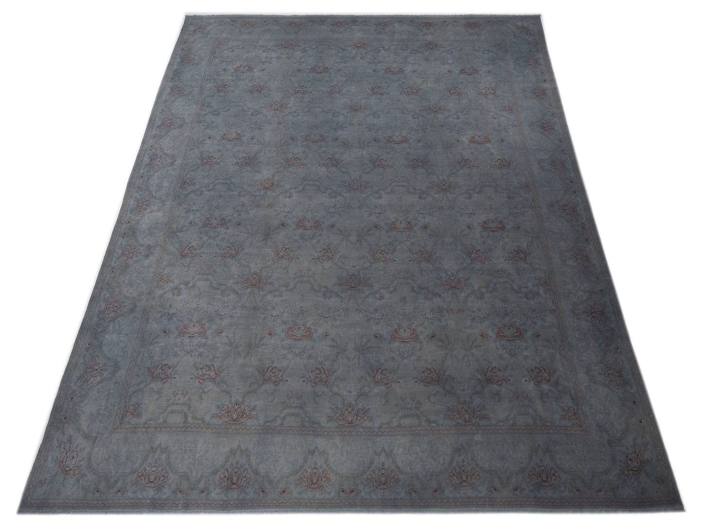 Vintage 107427 Gray 11.11x15.2 Hand Knotted Rug
