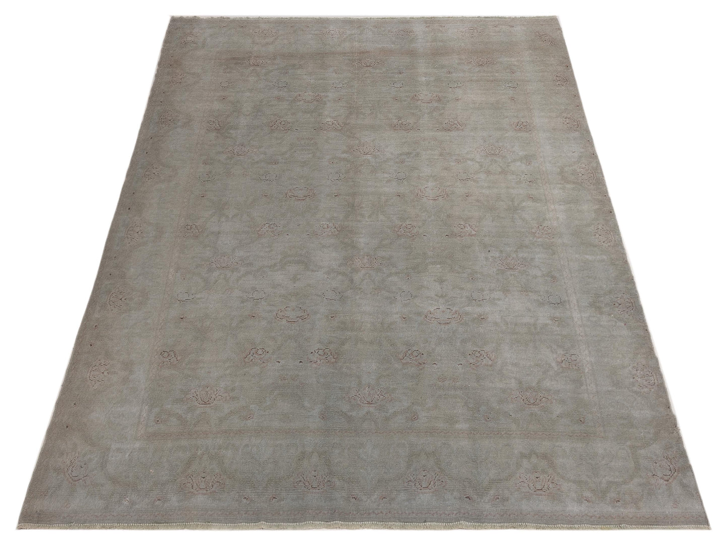 Vintage 107429 Silver 8.5x11.5 Hand Knotted Rug