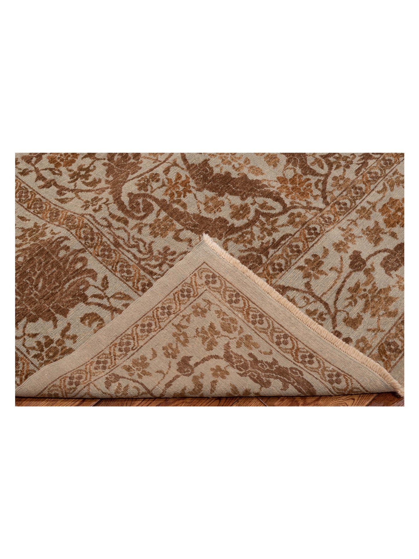 Defne Orchid Ice Blue Dark Brown 9.4x11.10 Hand Knotted Rug