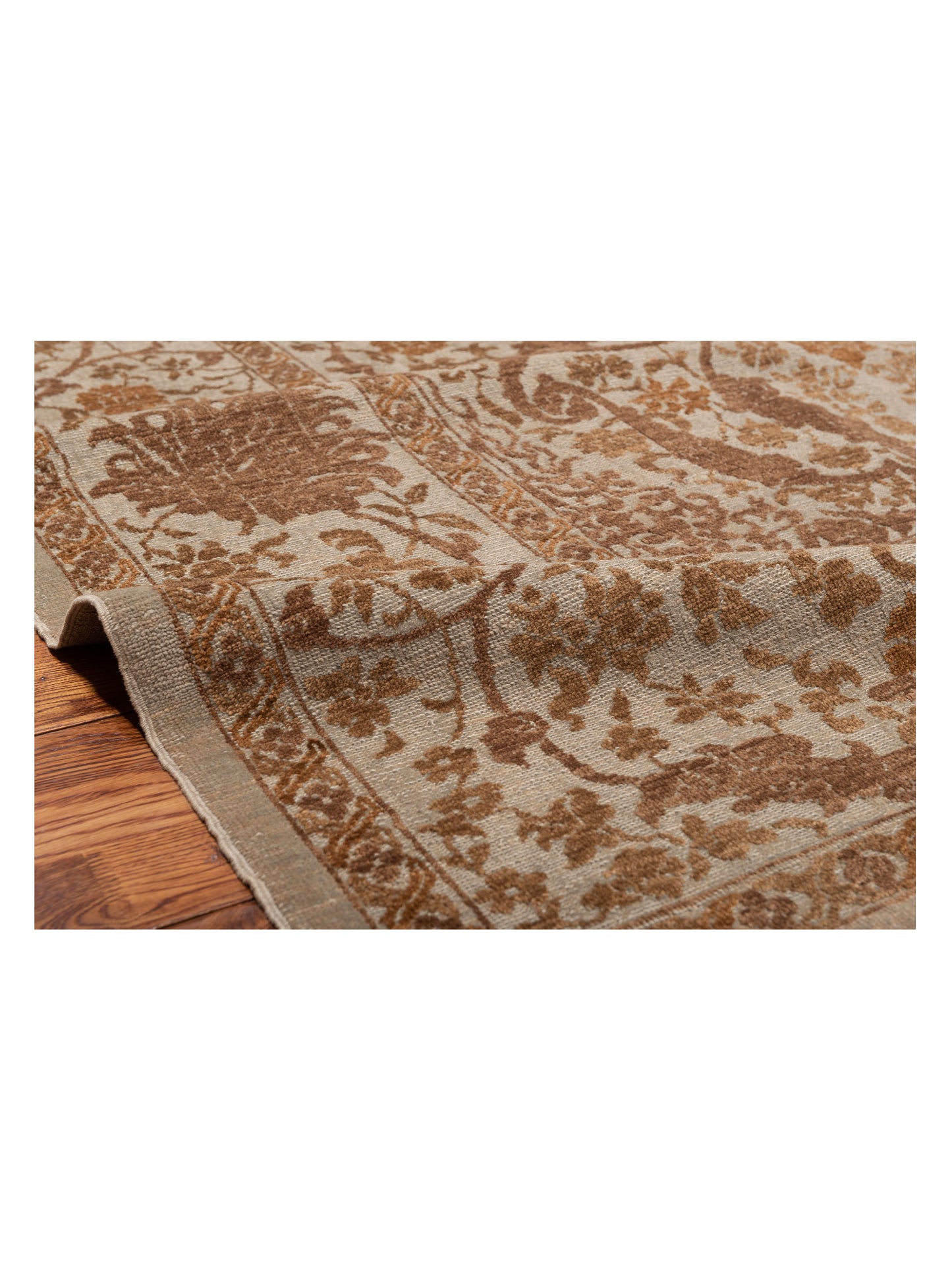 Defne Orchid Ice Blue Dark Brown 9.4x11.10 Hand Knotted Rug