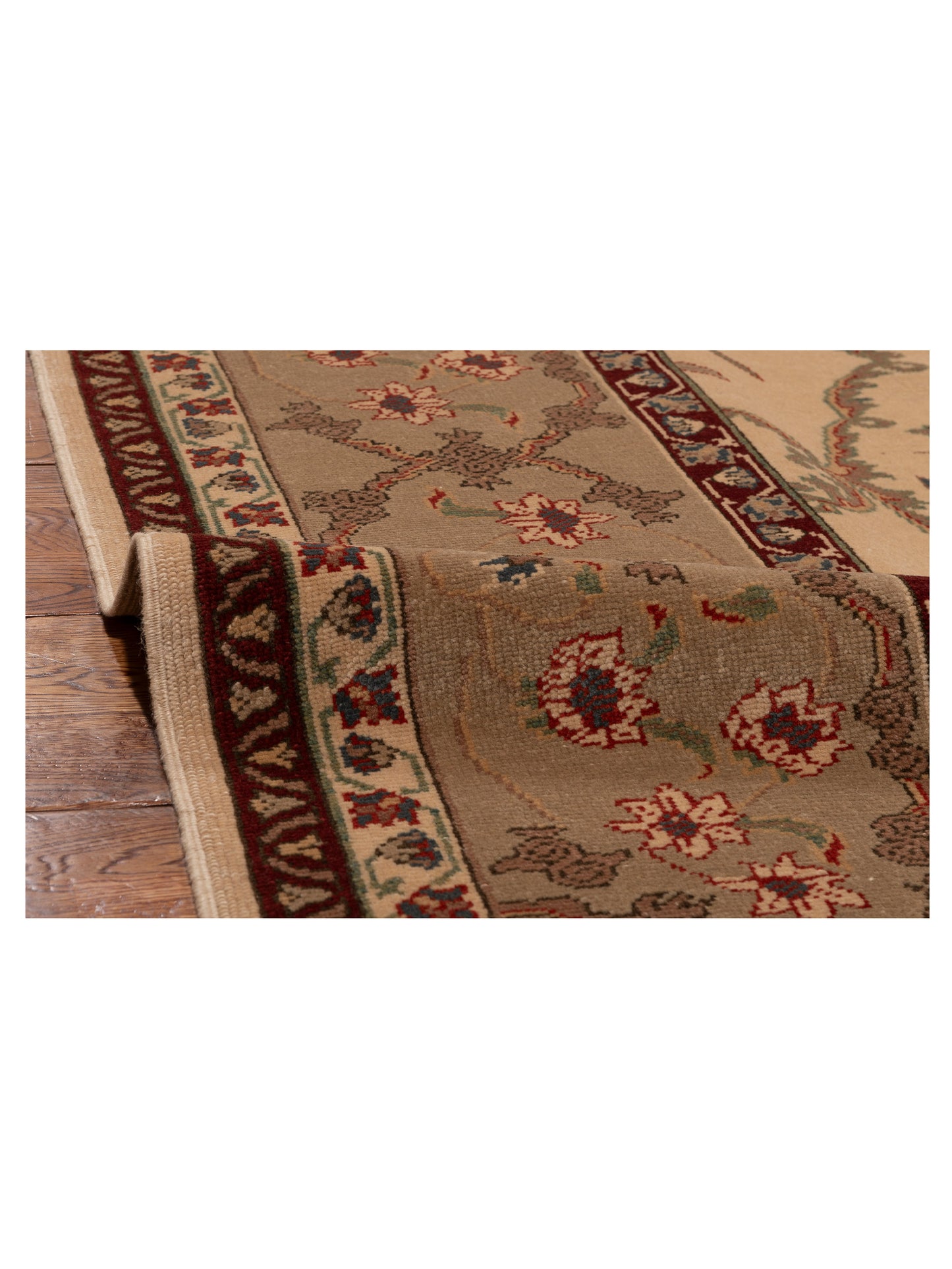 Antique Loom 107969 Ivory Sage Green 10.5x14.2 Hand Knotted Rug