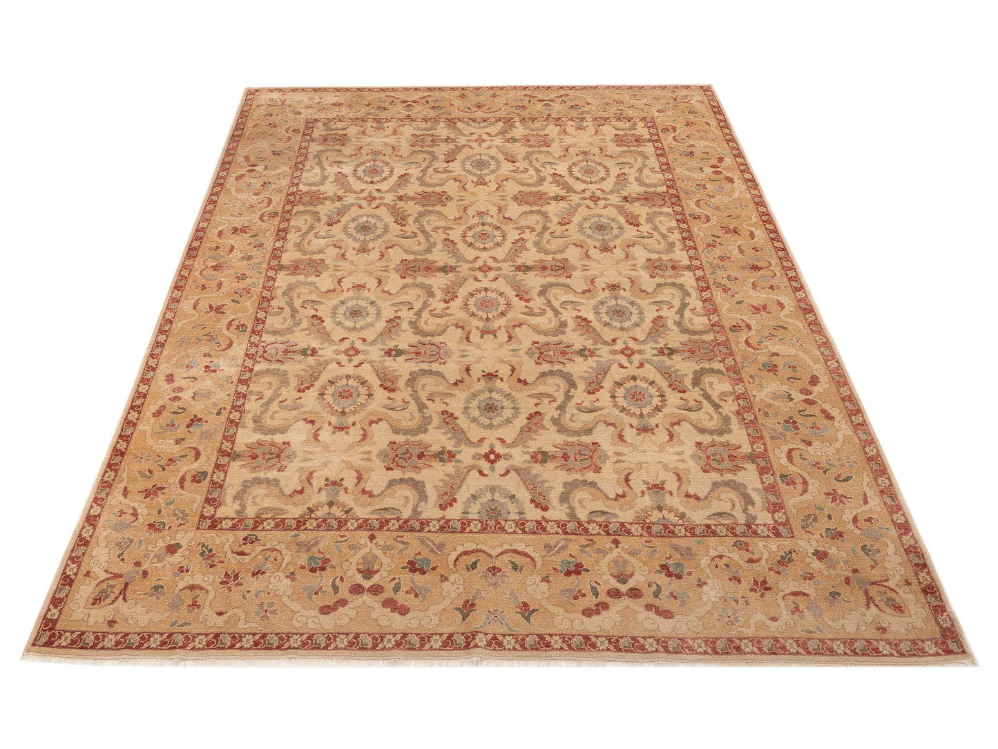 Antique Loom 108054 Ivory Gold 9.3x12.3 Hand Knotted Rug