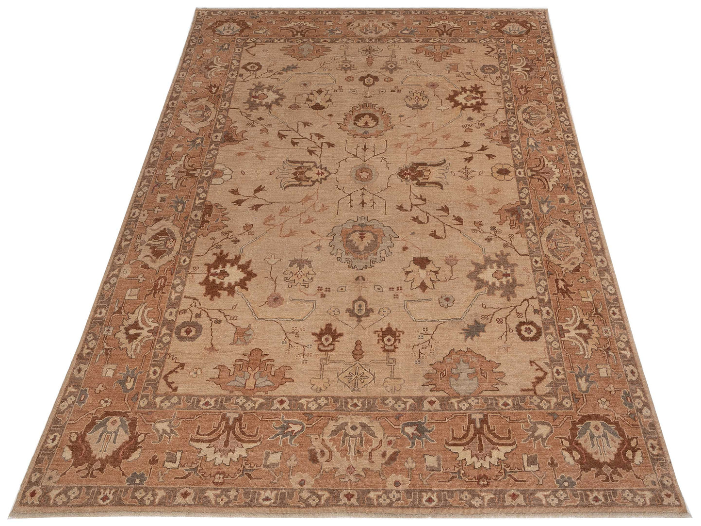 Angora Oushak 108101 Ivory Gold 9.9x13.8 Hand Knotted Rug