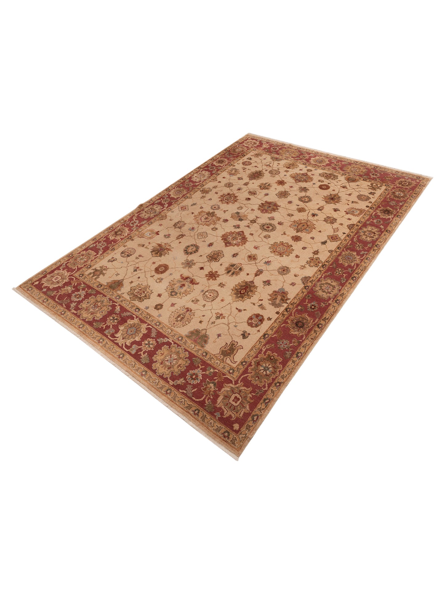Elvan Zeliha Beige Rust 10.3x14.11 Hand Knotted Rug