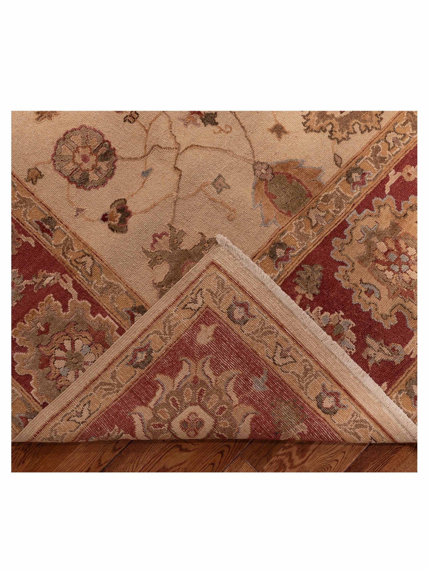 Elvan Zeliha Beige Rust 10.3x14.11 Hand Knotted Rug