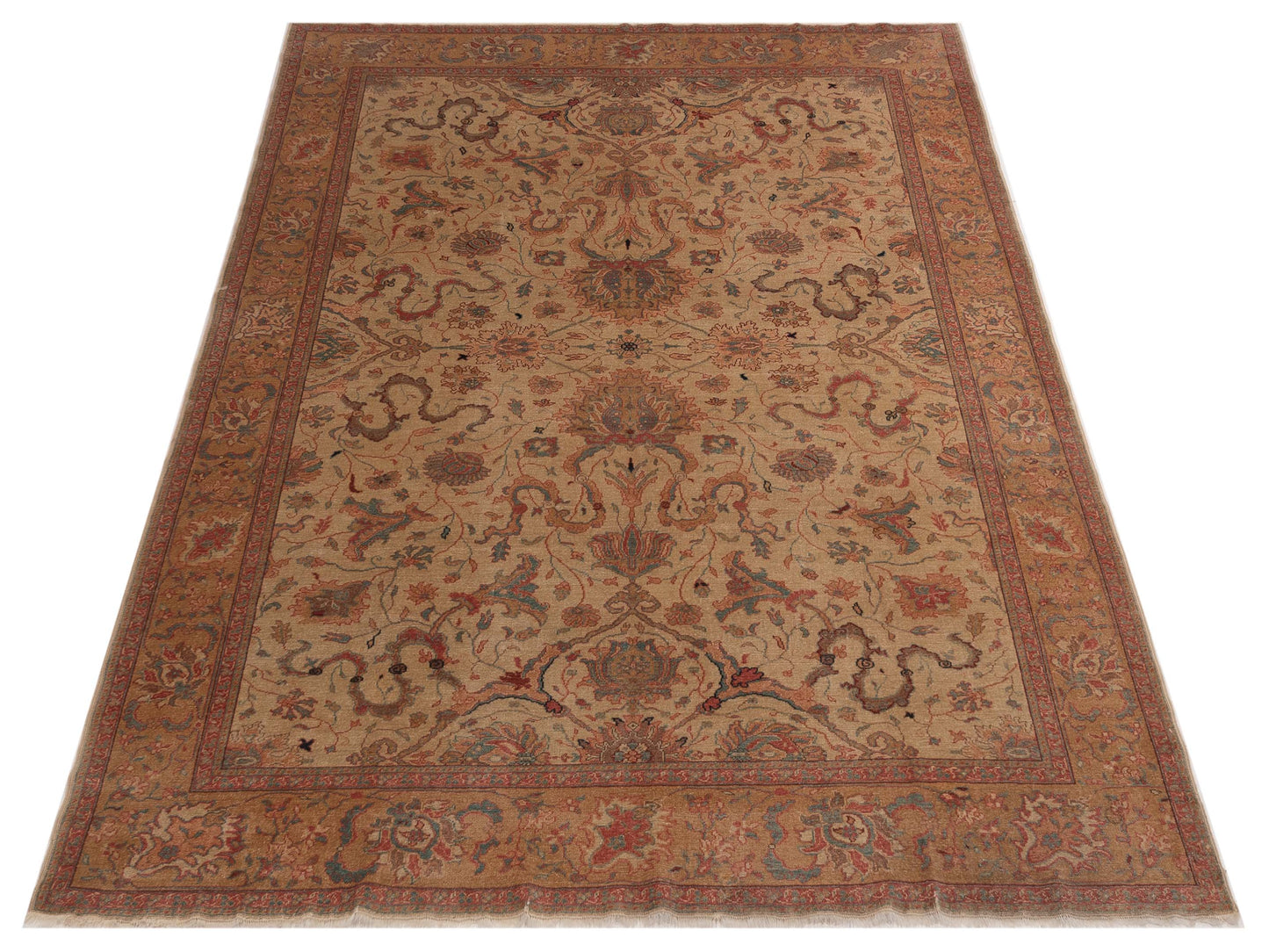 Antique Loom 108130 Beige Gold 8.3x10.2 Hand Knotted Rug