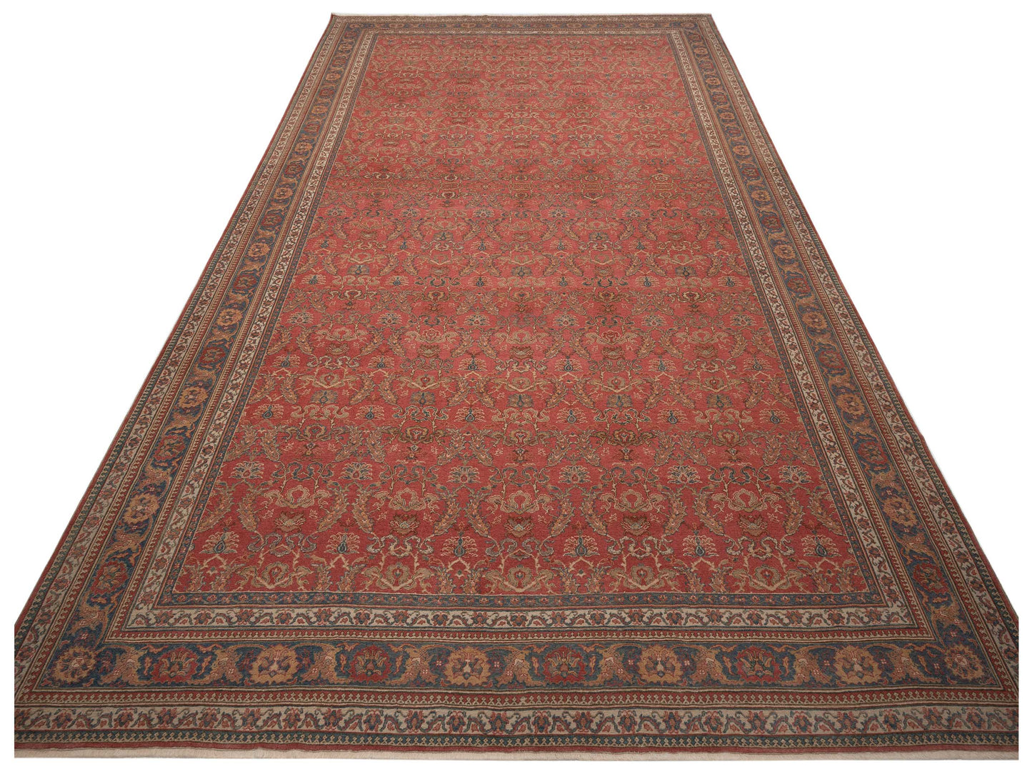 Antique Loom 108135 Rust Blue 12.5x17.11 Hand Knotted Rug