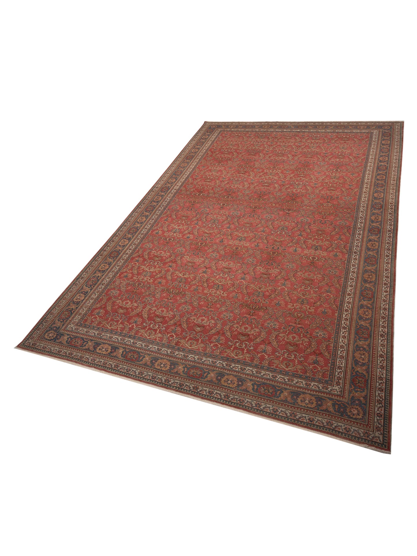 Antique Loom 108135 Rust Blue 12.5x17.11 Hand Knotted Rug