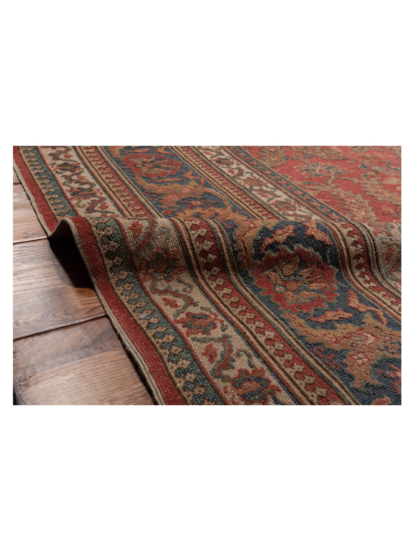 Antique Loom 108135 Rust Blue 12.5x17.11 Hand Knotted Rug