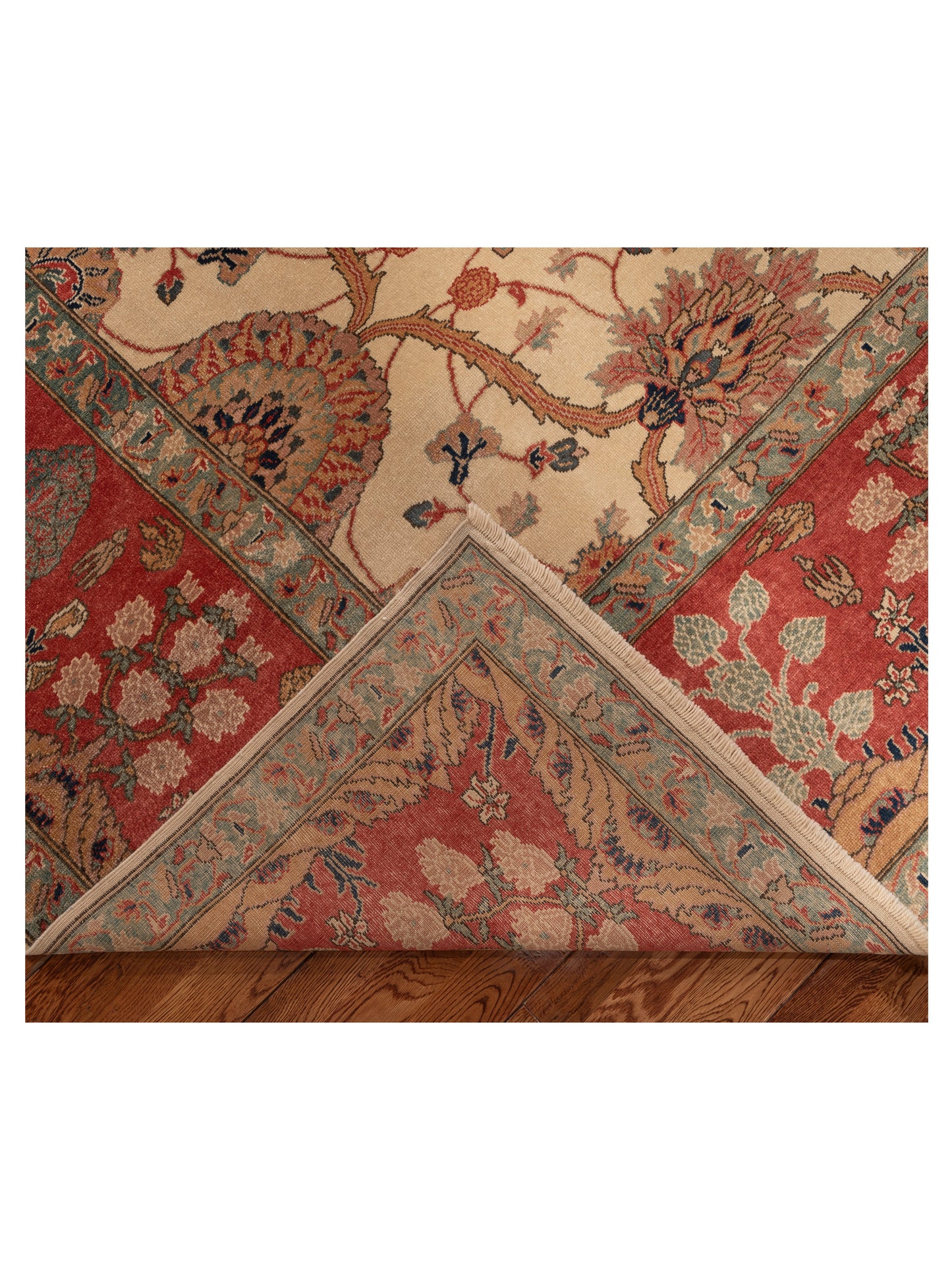 Antique Loom 108171 Ivory Rust 10.5x14.3 Hand Knotted Rug