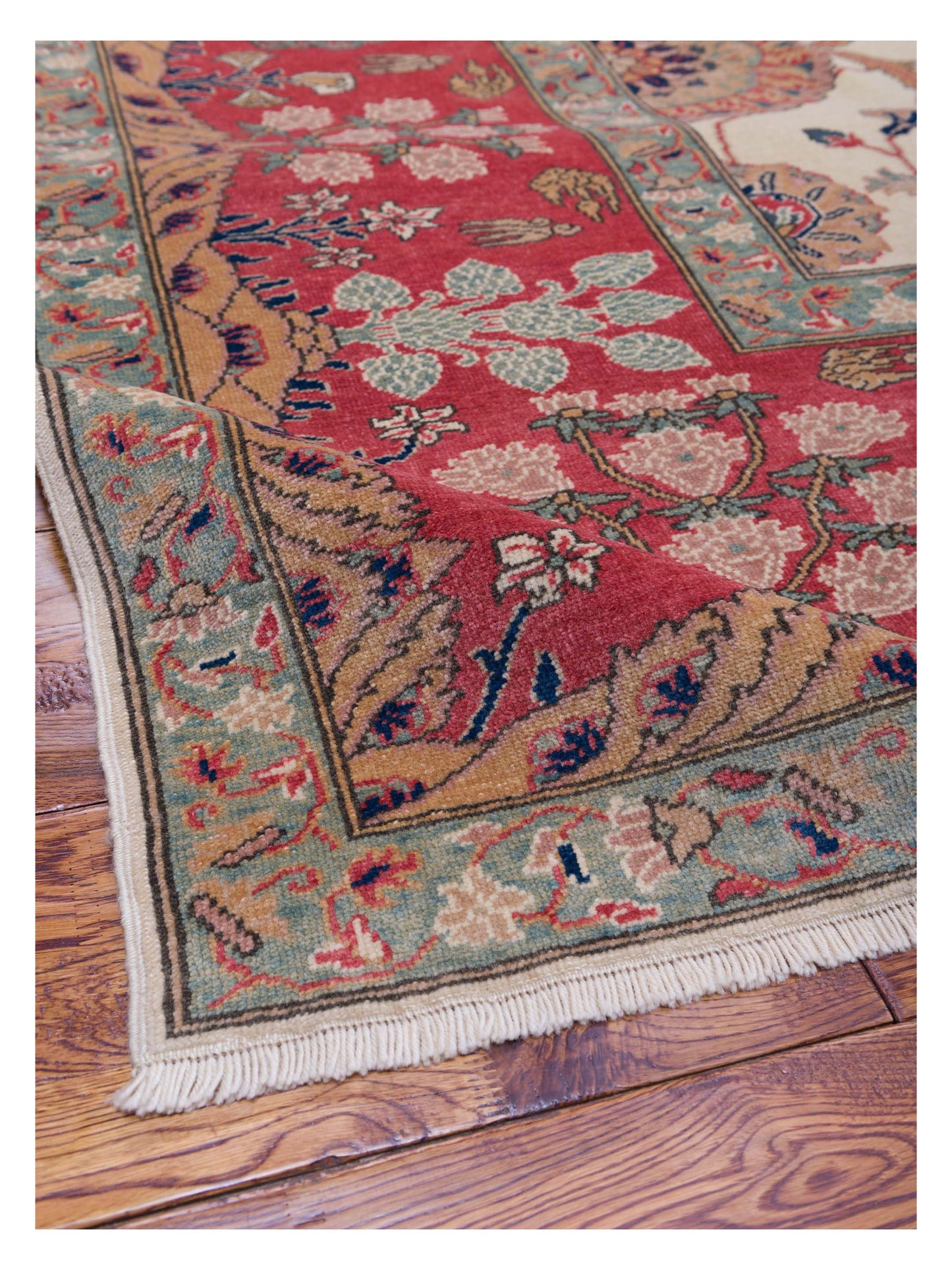 Antique Loom 108171 Ivory Rust 10.5x14.3 Hand Knotted Rug