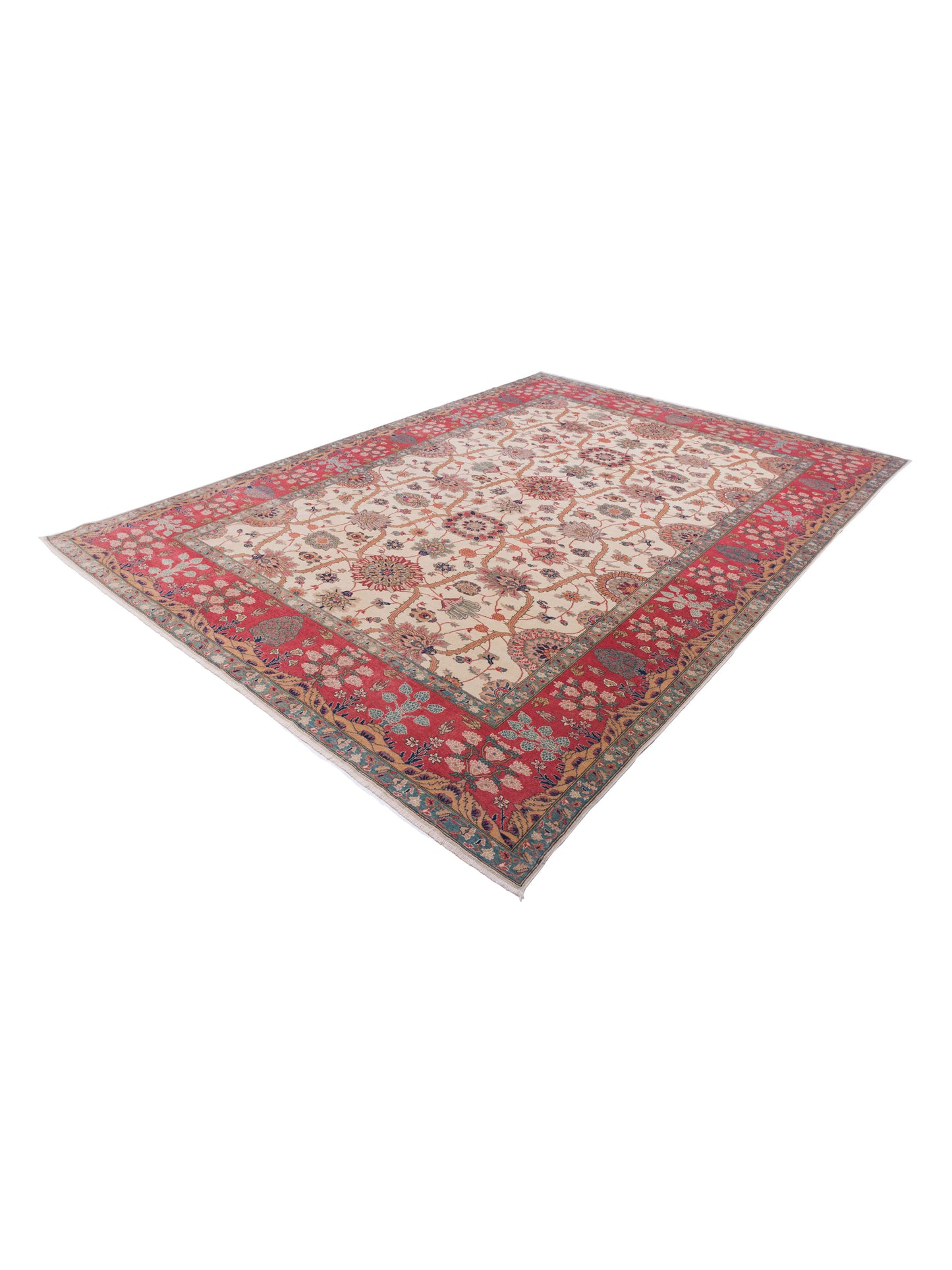 Antique Loom 108171 Ivory Rust 10.5x14.3 Hand Knotted Rug