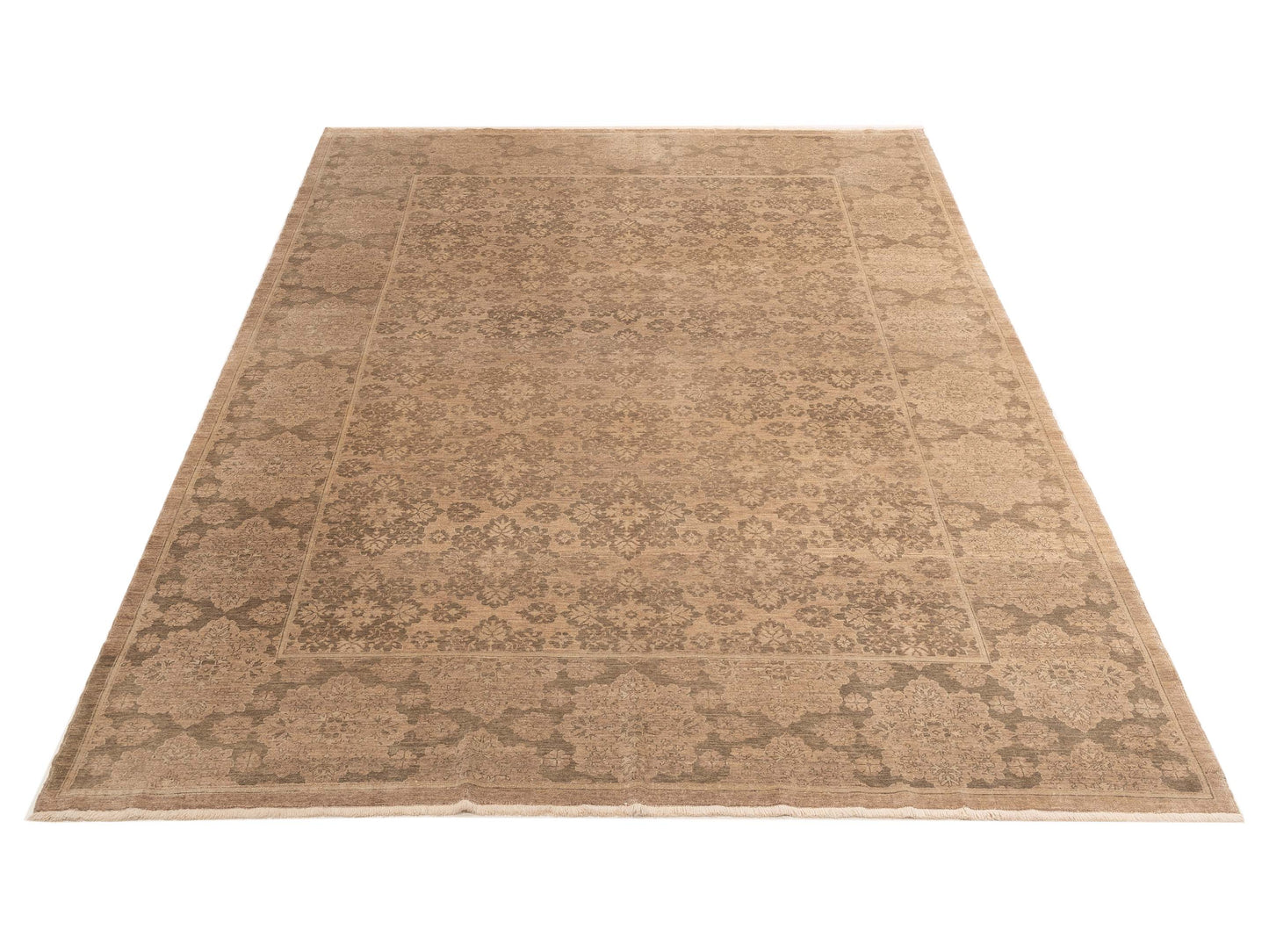 Yasemin Damar Beige Green 9.3x11.10 Hand Knotted Rug