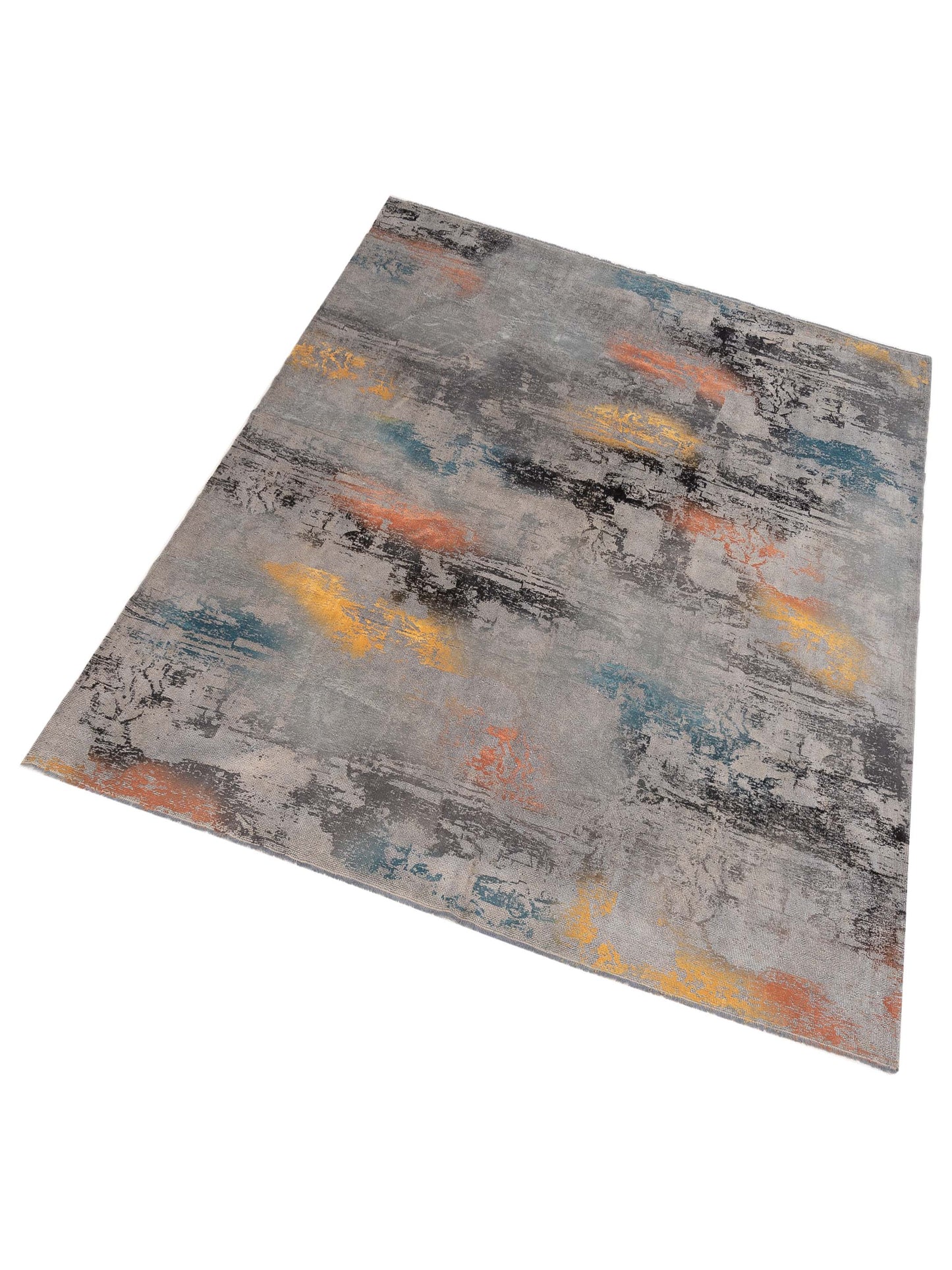 Vintage 108928 Gray 9.4x10.3 Hand Knotted Rug