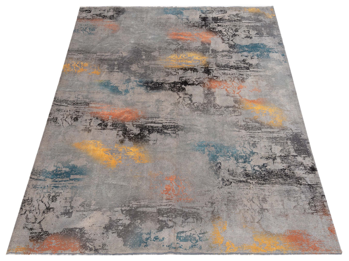 Vintage 108928 Gray 9.4x10.3 Hand Knotted Rug