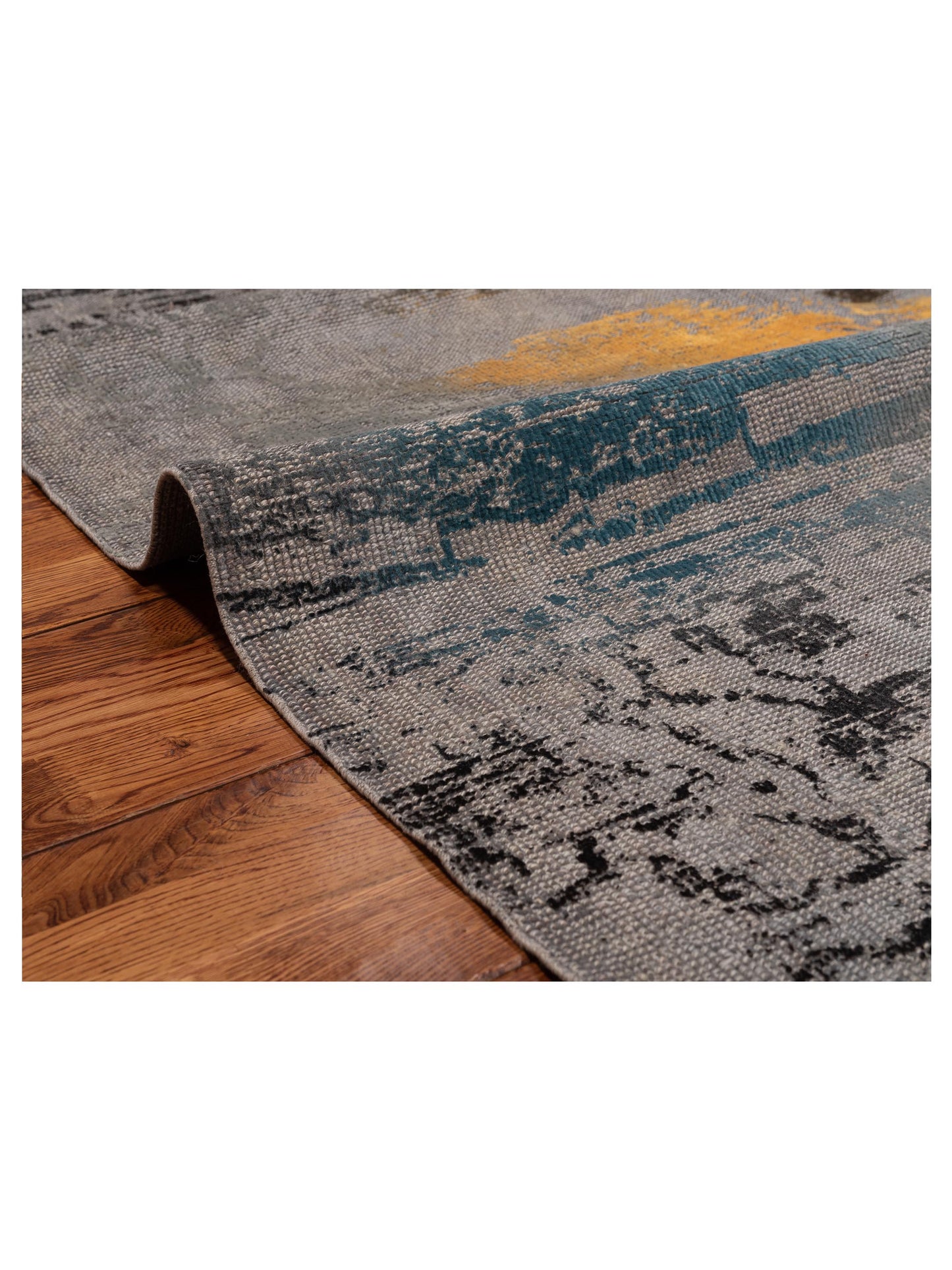 Vintage 108928 Gray 9.4x10.3 Hand Knotted Rug