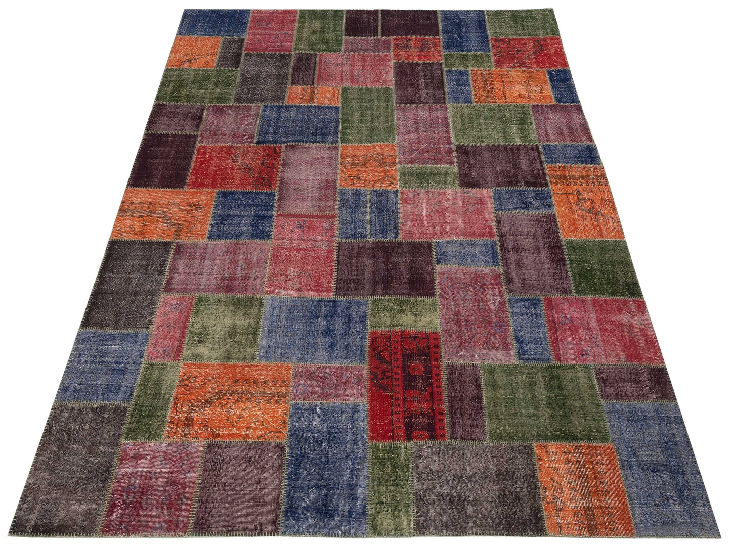 Turkish Vestige Patchwork 108970 Multi 10.6x13.1 Hand Knotted Rug