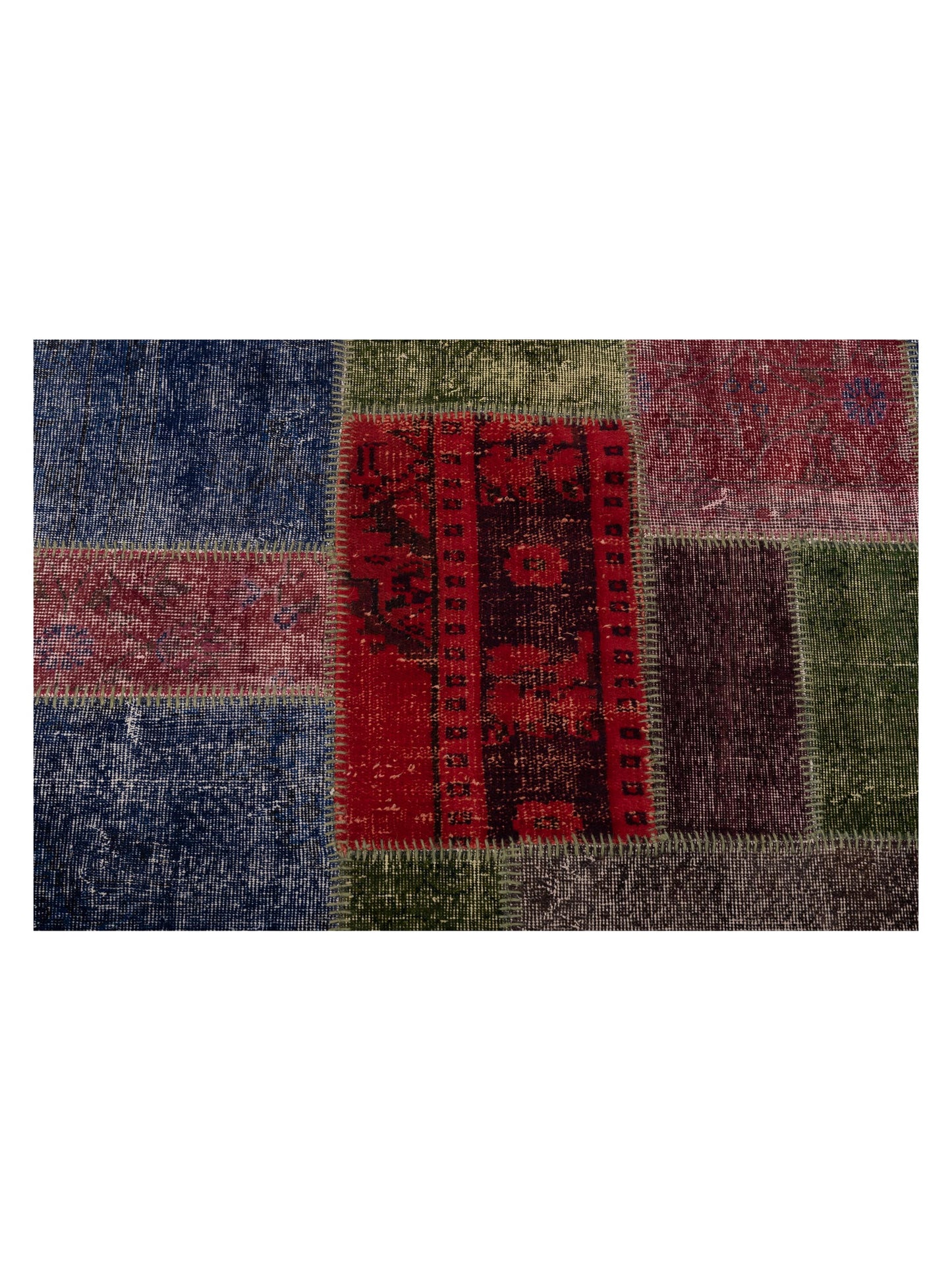 Turkish Vestige Patchwork 108970 Multi 10.6x13.1 Hand Knotted Rug
