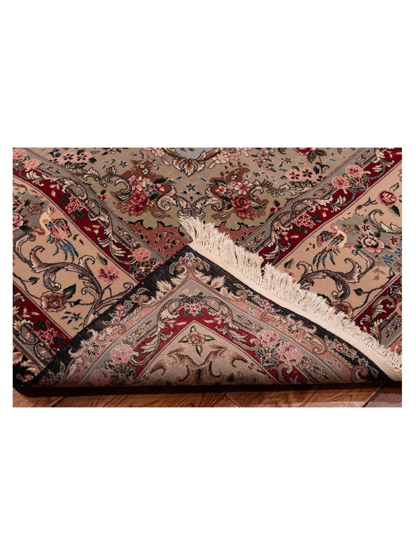 Mastersilk 109565 Black Beige 9x11.11 Hand Knotted Rug
