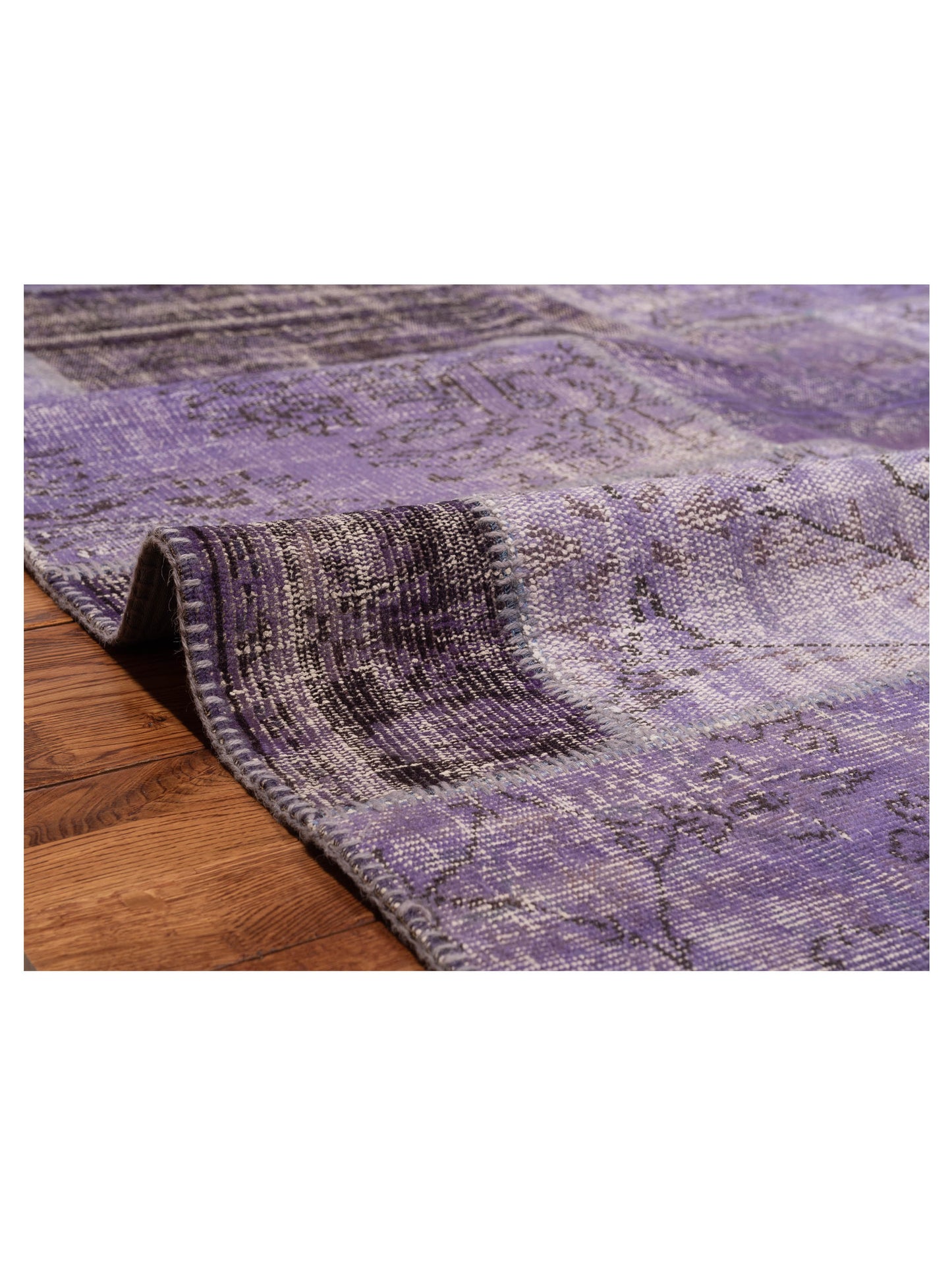 Turkish Vestige Patchwork 110105 Purple 6x9 Hand Knotted Rug