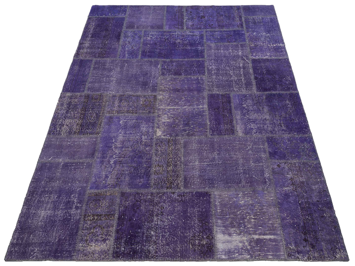 Turkish Vestige Patchwork 110111 Purple 8x9.11 Hand Knotted Rug