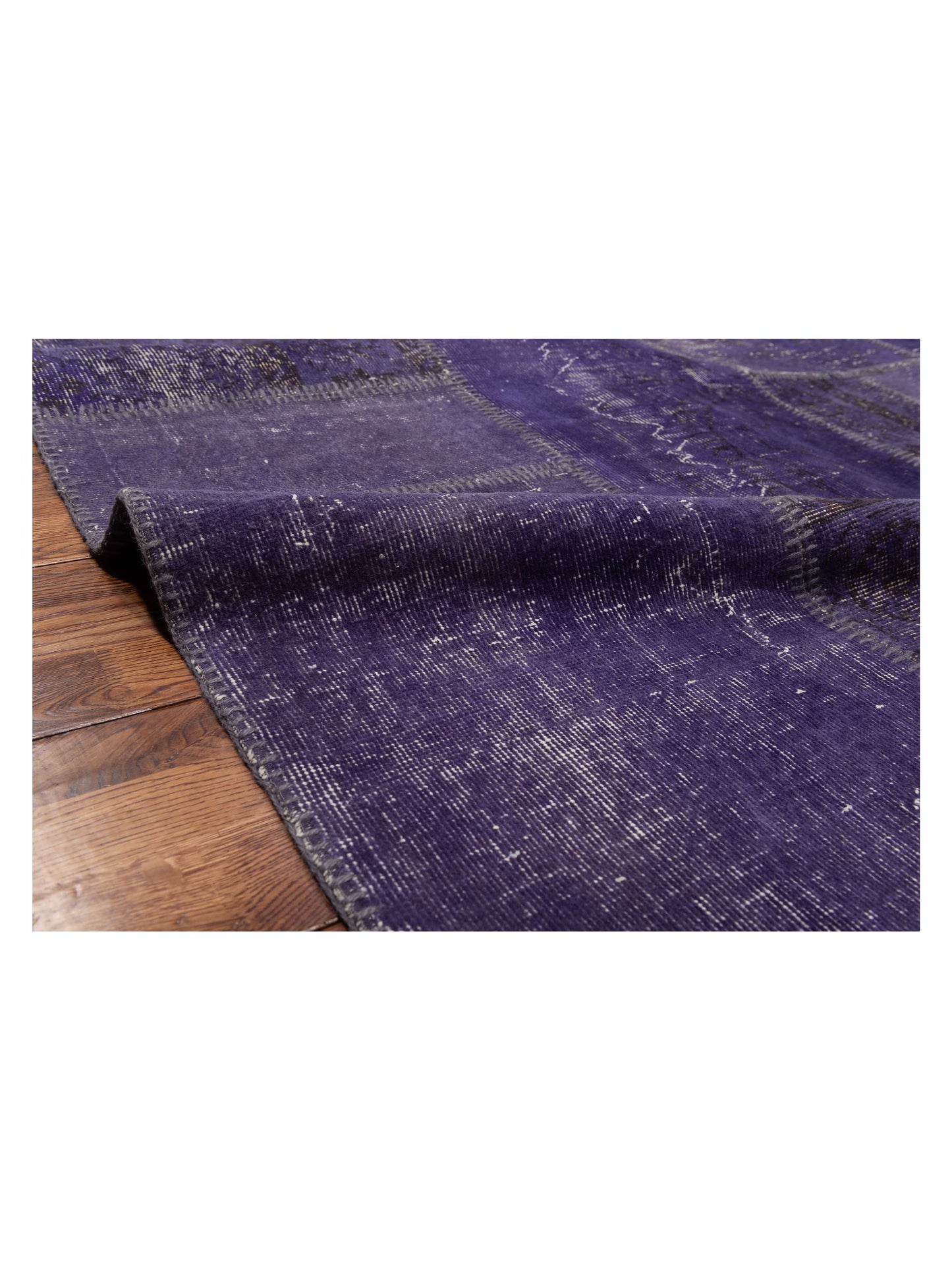 Turkish Vestige Patchwork 110111 Purple 8x9.11 Hand Knotted Rug