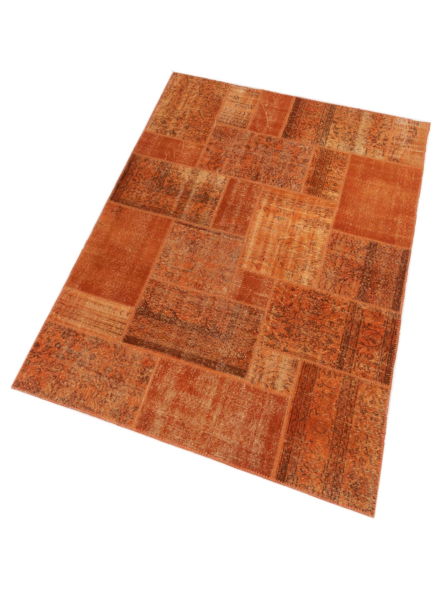 Turkish Vestige Patchwork 110122 Orange 6x9 Hand Knotted Rug