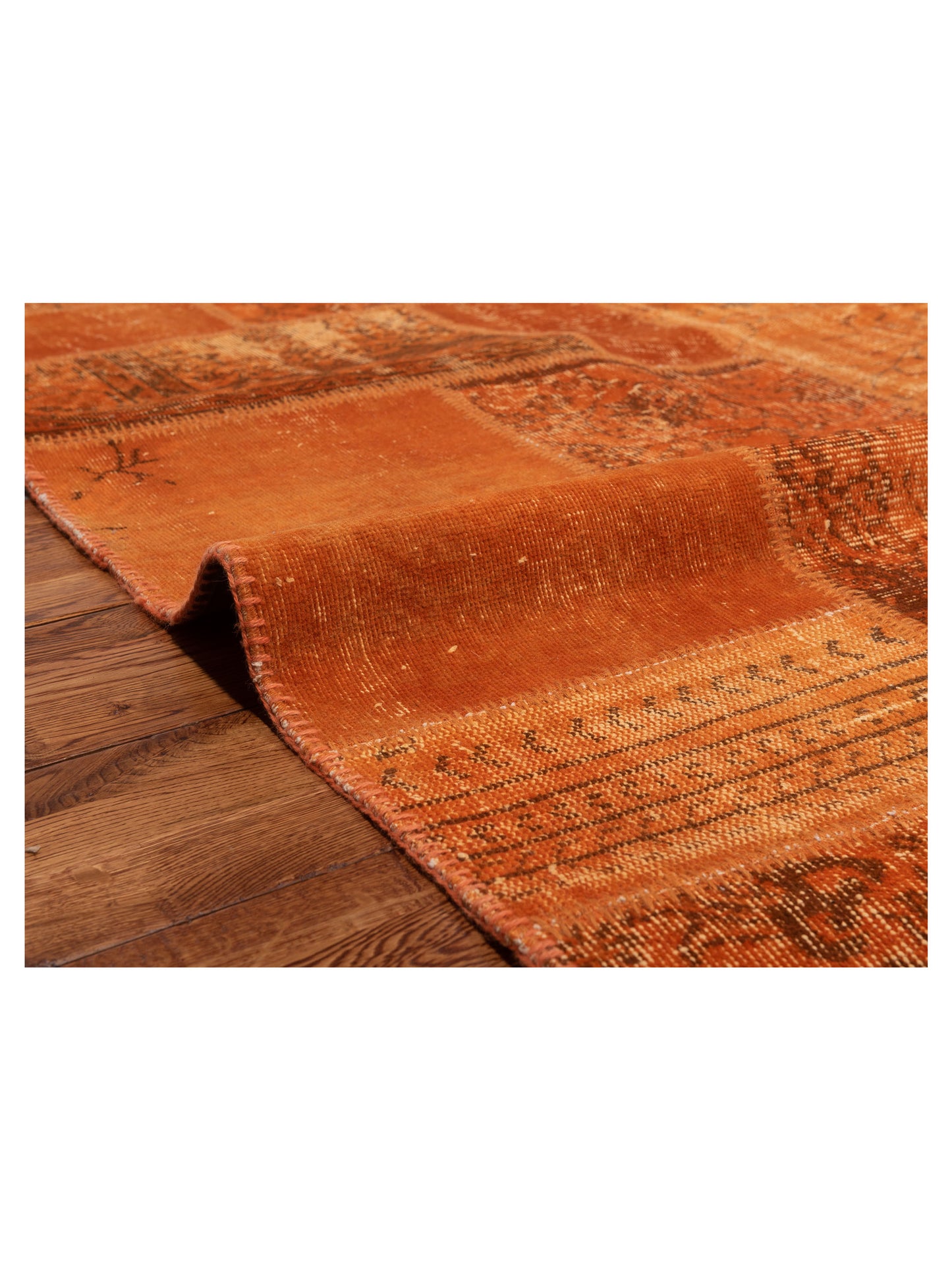 Turkish Vestige Patchwork 110122 Orange 6x9 Hand Knotted Rug