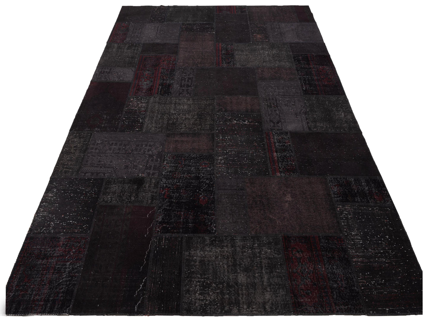 Turkish Vestige Patchwork 110143 Black 10x13.4 Hand Knotted Rug