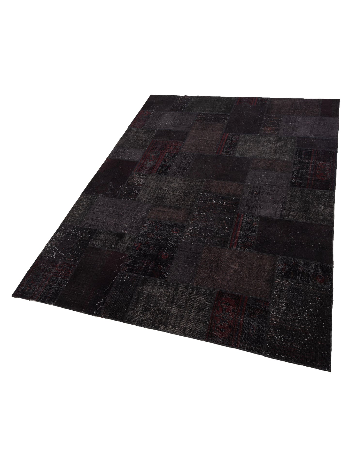 Turkish Vestige Patchwork 110143 Black 10x13.4 Hand Knotted Rug