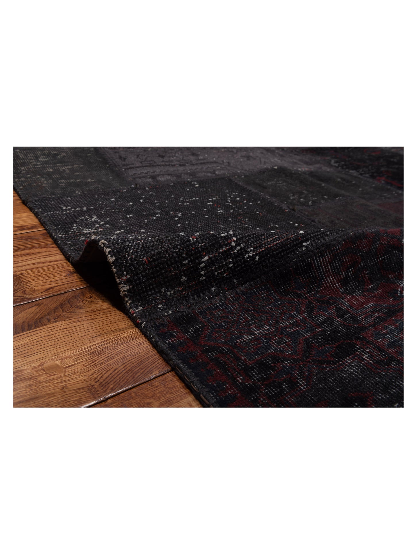 Turkish Vestige Patchwork 110143 Black 10x13.4 Hand Knotted Rug