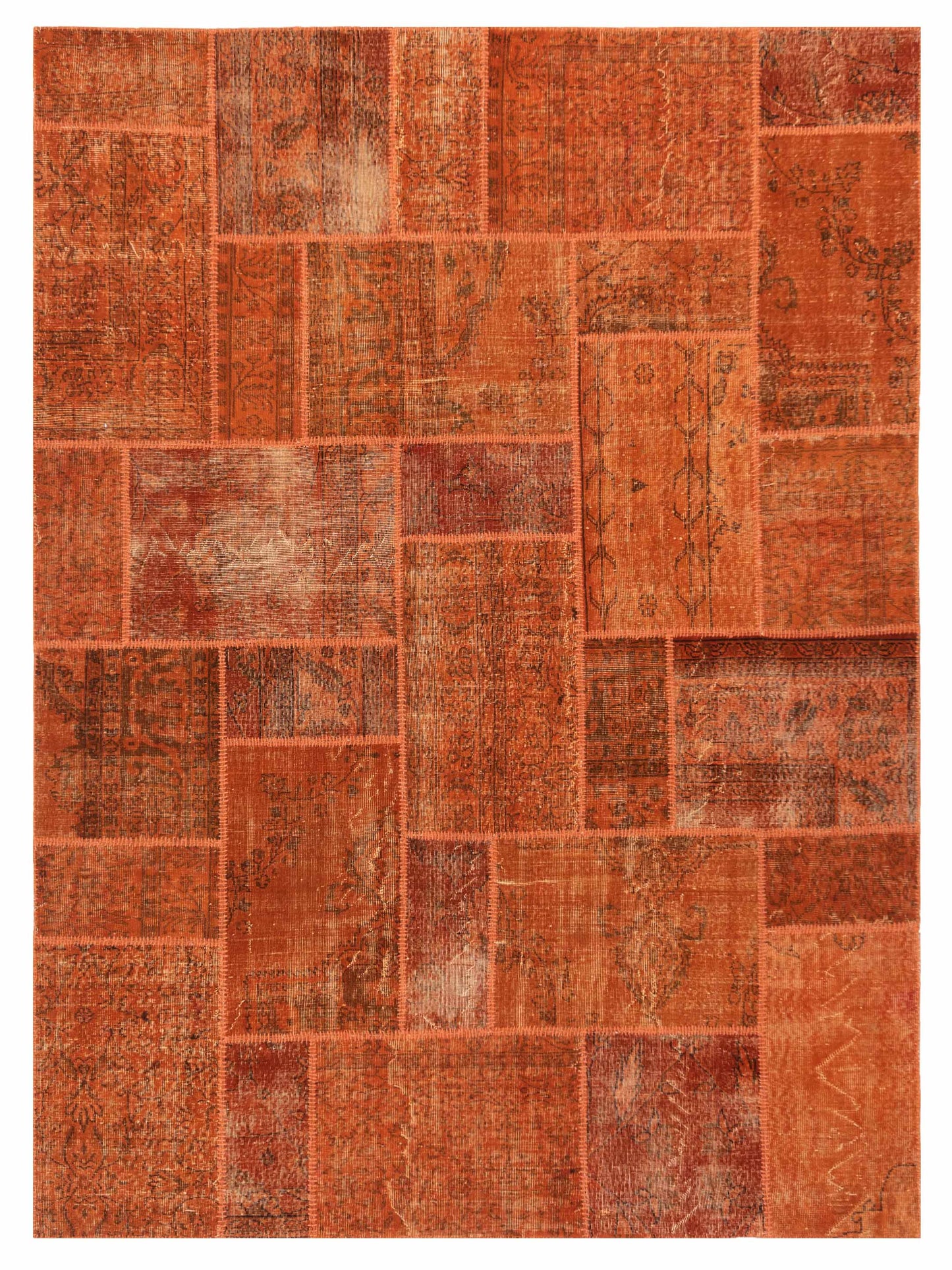 Pasha Turkish Vestige Patchwork Orange Orange Contemporary