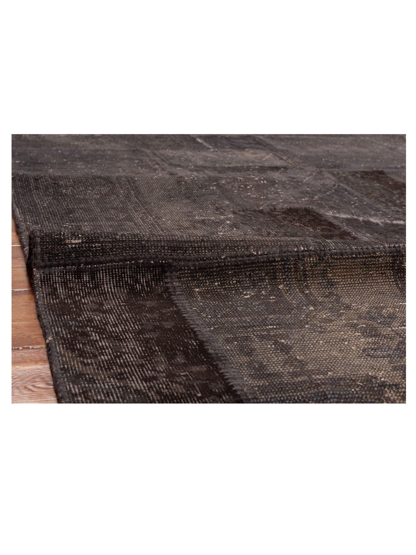 Turkish Vestige Patchwork 110145 Dark Gray Dark Gray 6x9 Hand Knotted Rug