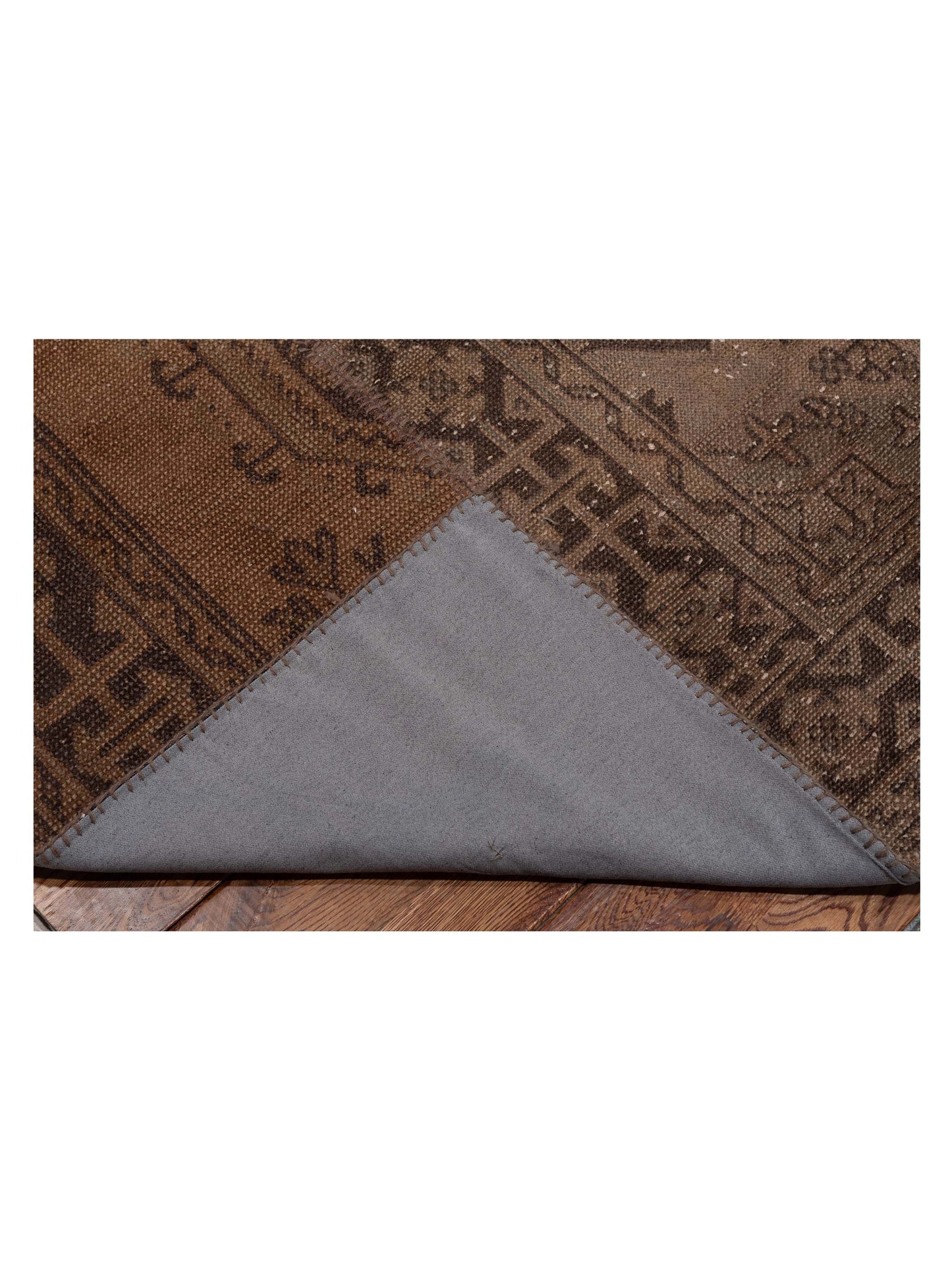 Turkish Vestige Patchwork 110151 Brown 10x13.3 Hand Knotted Rug