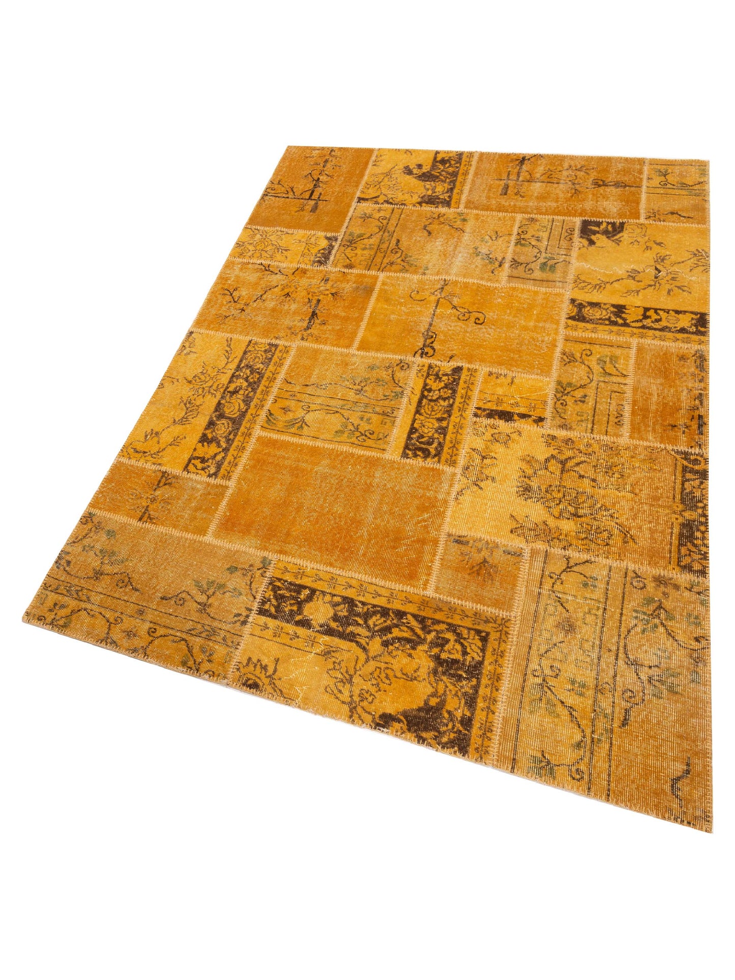 Turkish Vestige Patchwork 110155 Yellow 6.1x9 Hand Knotted Rug