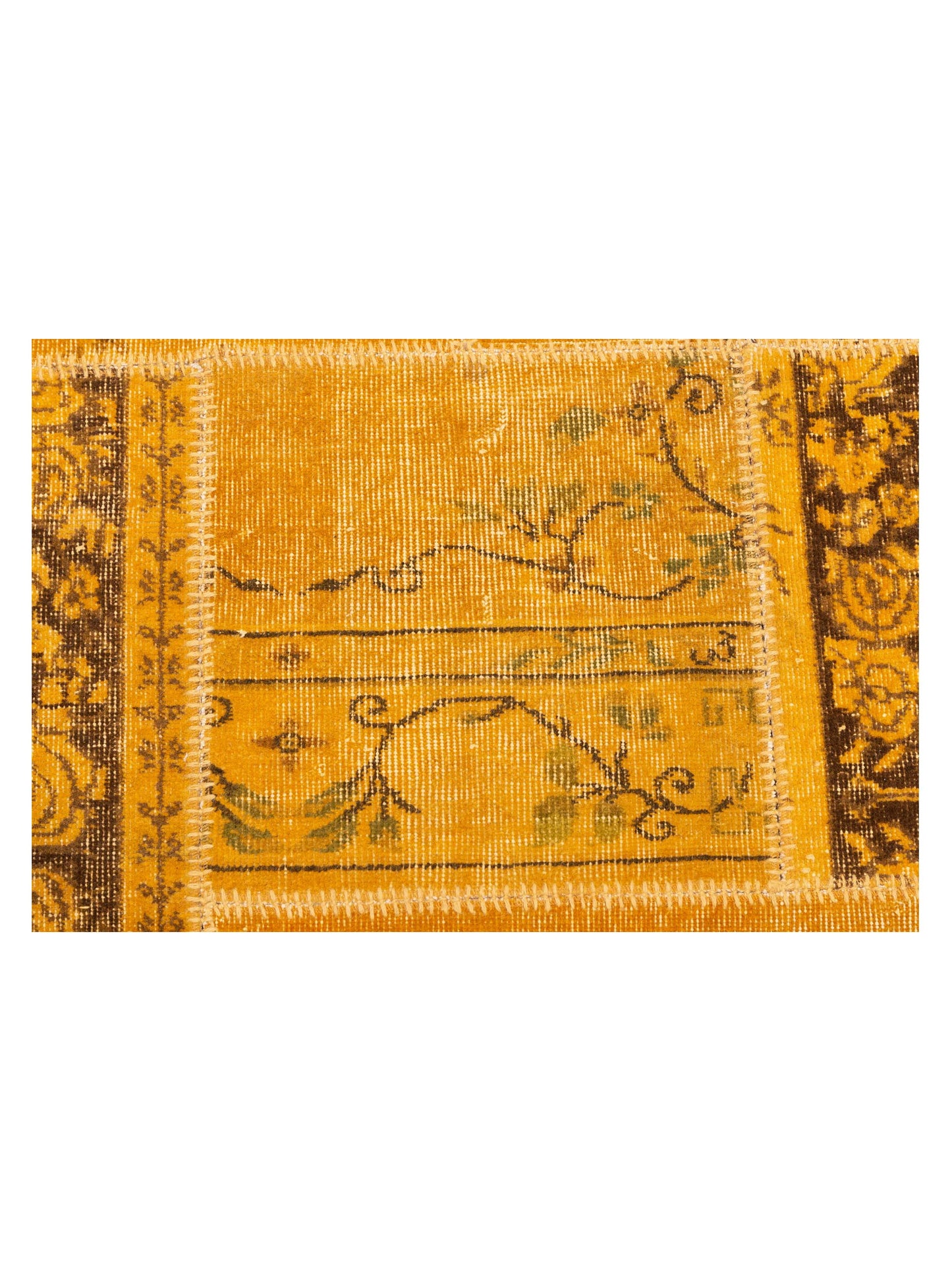 Turkish Vestige Patchwork 110155 Yellow 6.1x9 Hand Knotted Rug