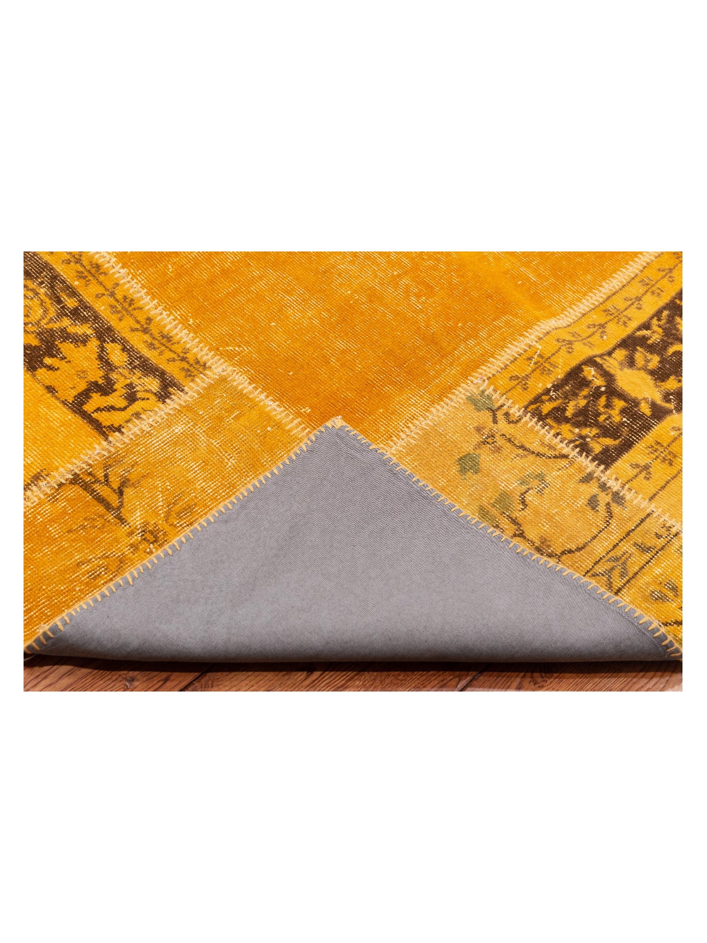 Turkish Vestige Patchwork 110155 Yellow 6.1x9 Hand Knotted Rug