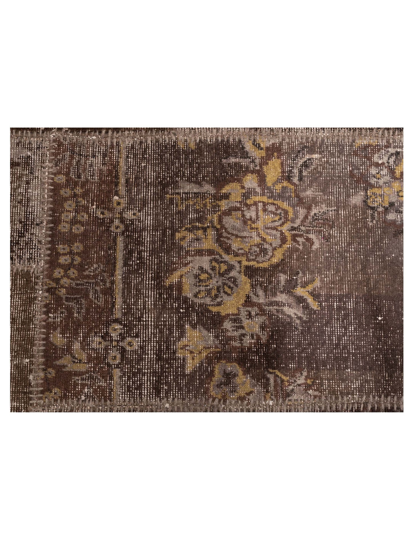 Turkish Vestige Patchwork 110209 Brown 6.1x9 Hand Knotted Rug